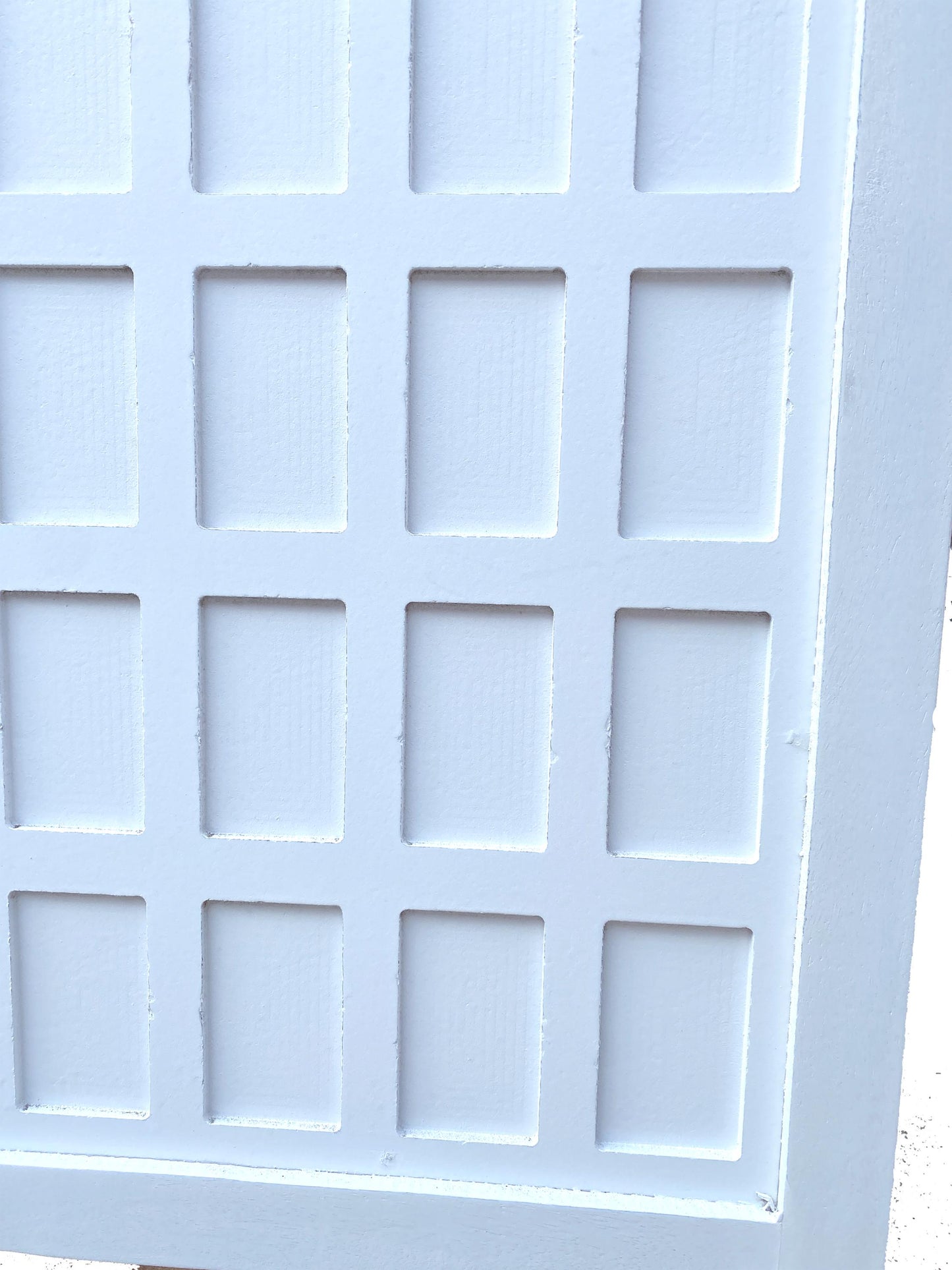 Handmade Wooden Folding Room Divider: White Block Cube Partition