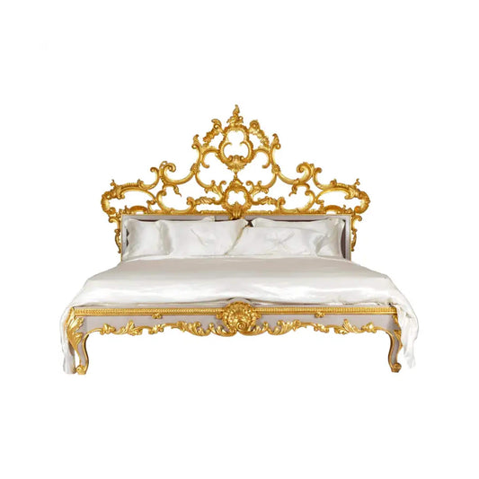 Handmade English Regency King Size Bed Frame: Bohemian Rococo Style