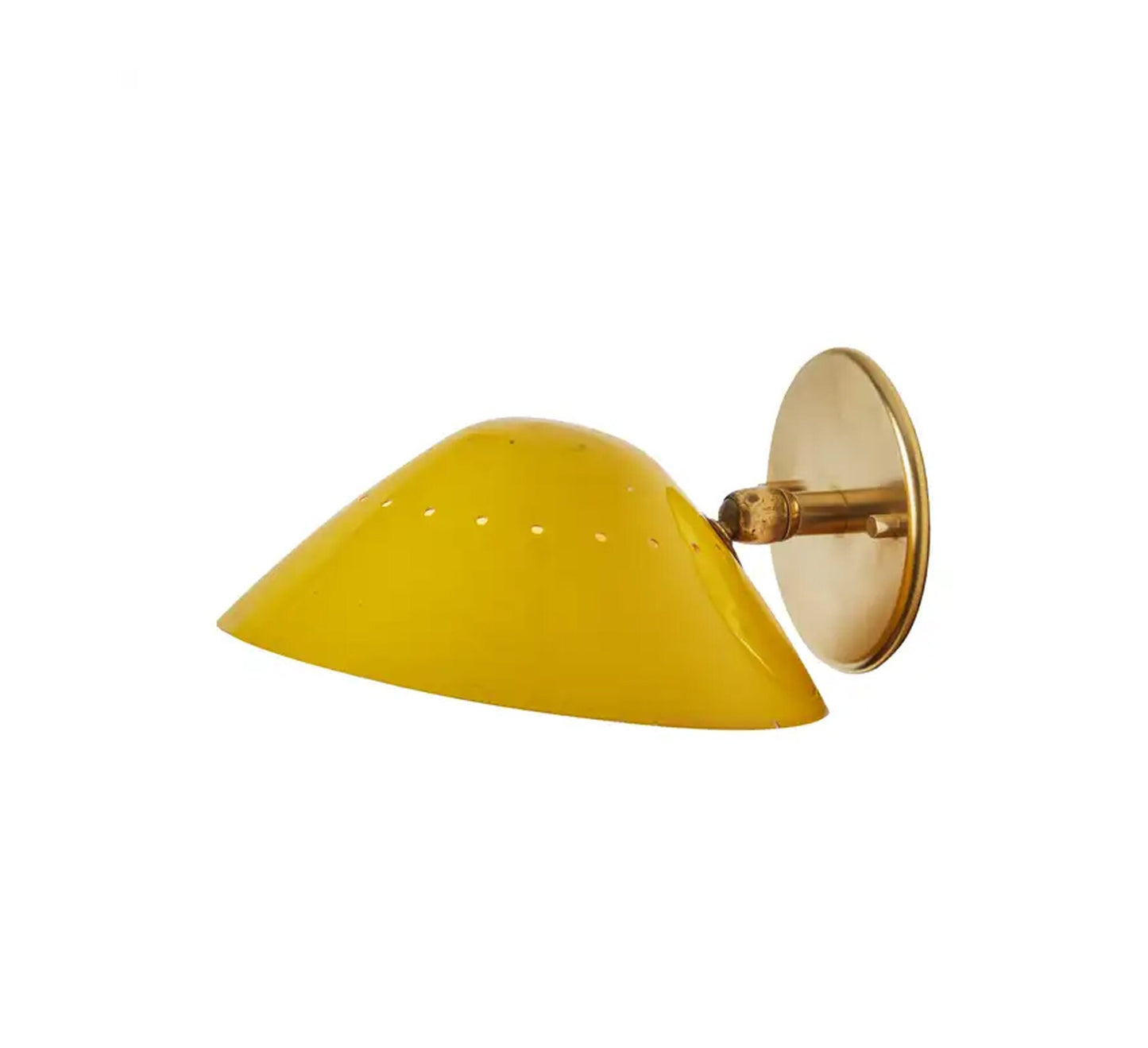 Brass Perforated wall sconce, handmade Round shade Italian wall light Fixture