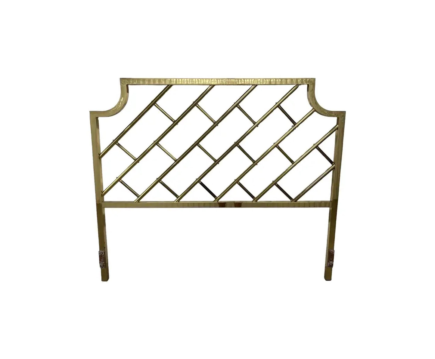 Mid Century Brass King Headboard: Handmade Rococo Louis XV Style