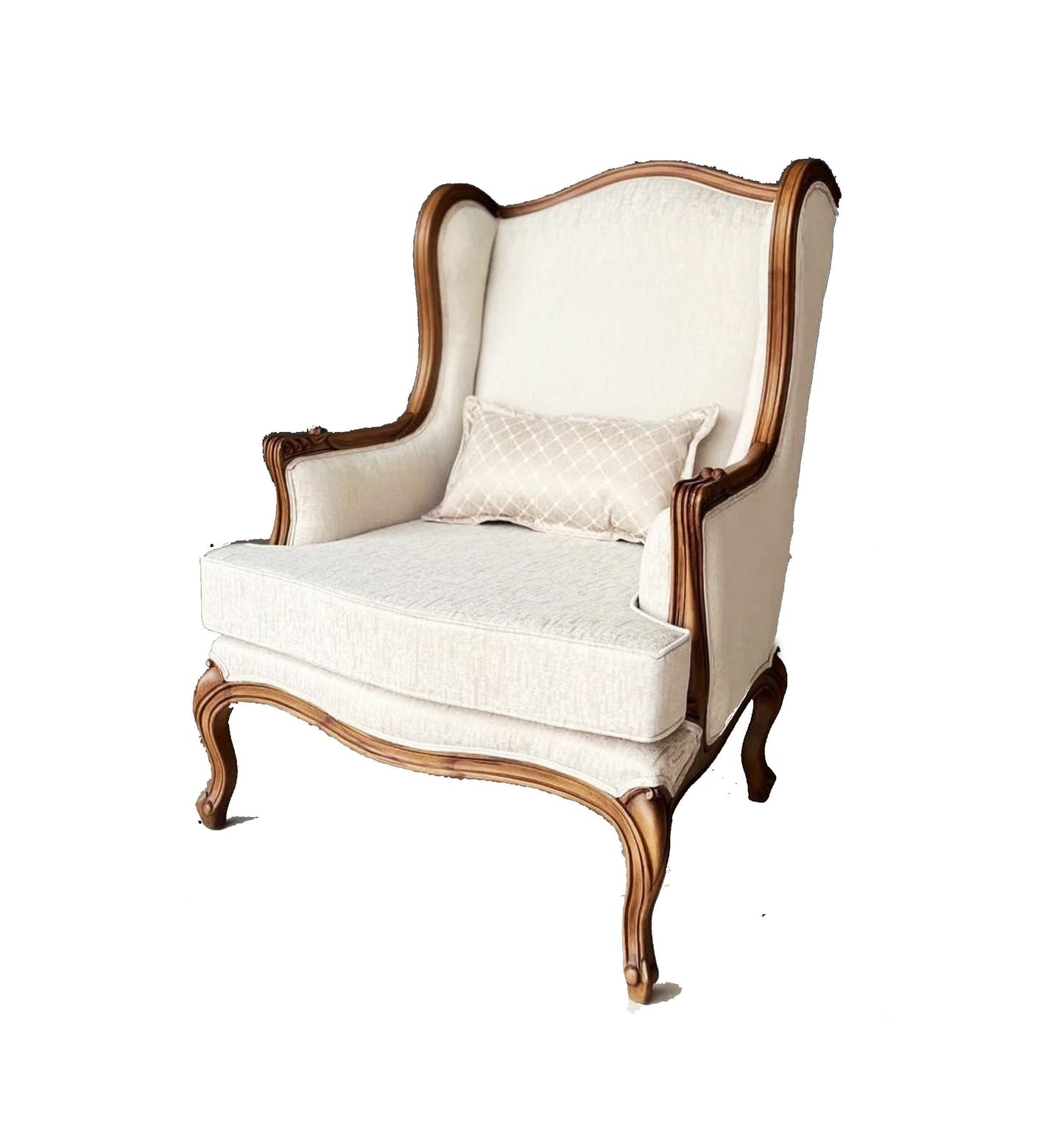 Handmade Mid-Century Armchair: Italian Design Wooden Reading Chair (Set of 2)