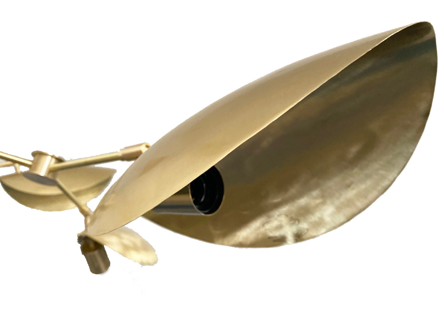 Handmade Brass Stingray Chandelier: 8-Light Curved Disk Ceiling Fixture