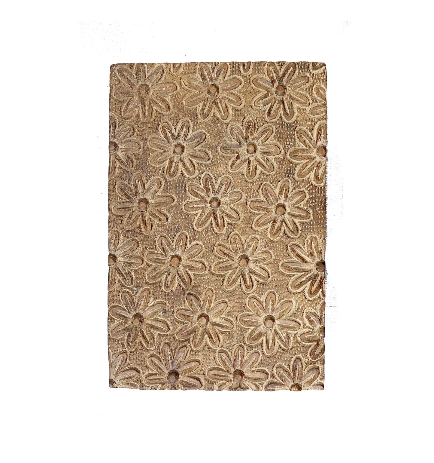 Handmade Wood Flower Carving Box: Mid-Century Jewelry Box