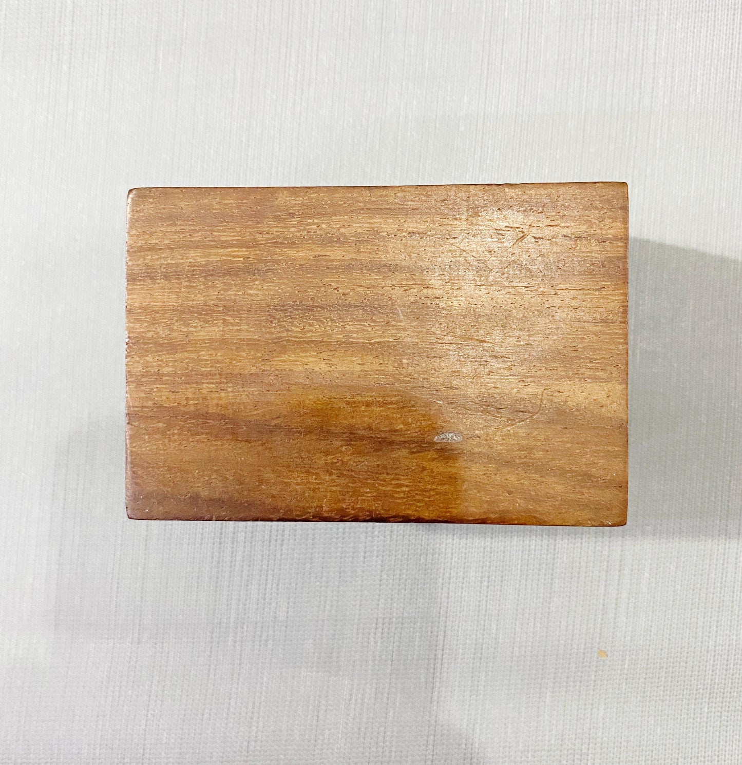 Handmade Carved Wood Box: Asymmetric Design, Gold Finish