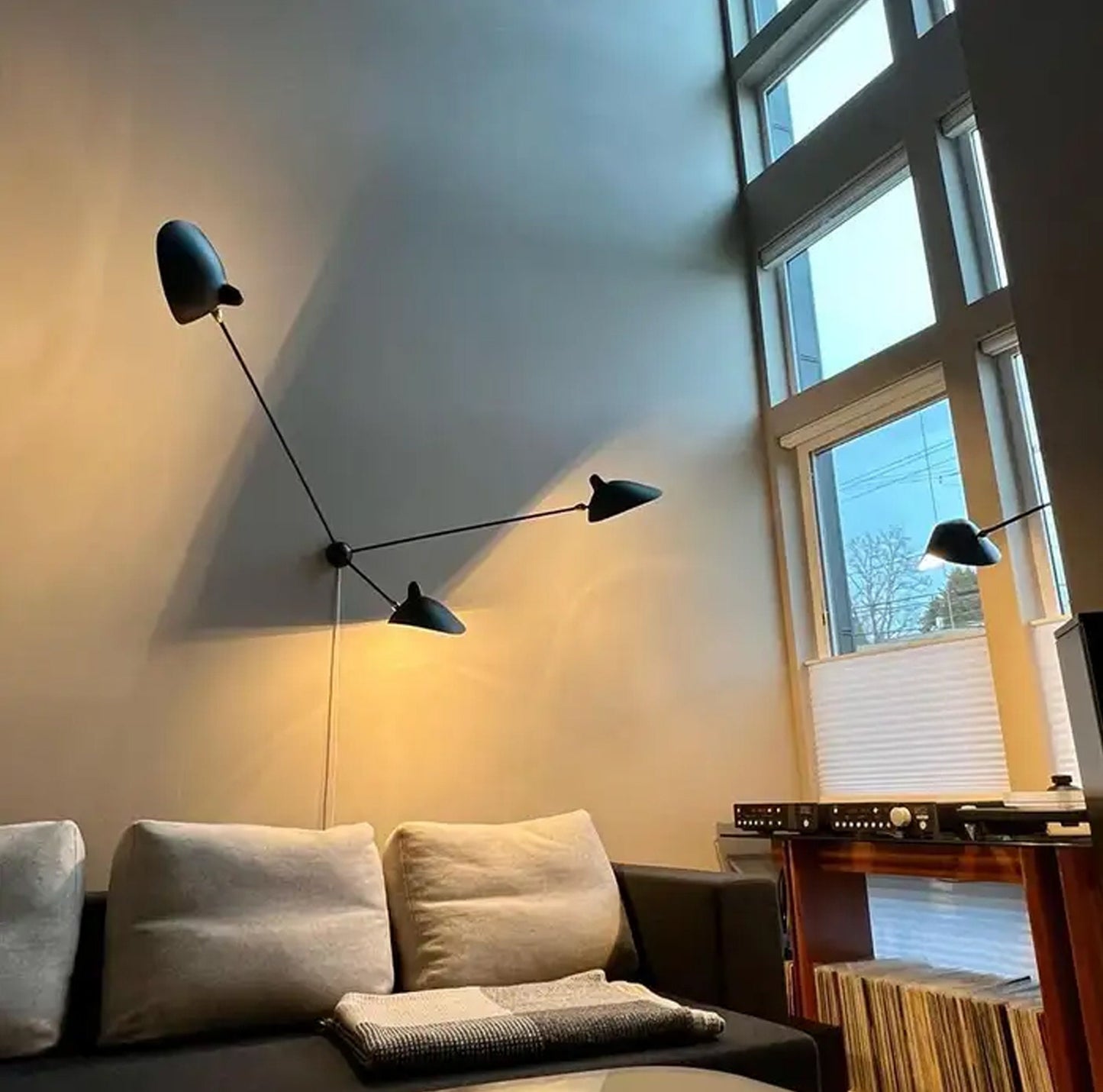 3 arm Spider Wall sconce, Handmade Brass wall light Large fixture