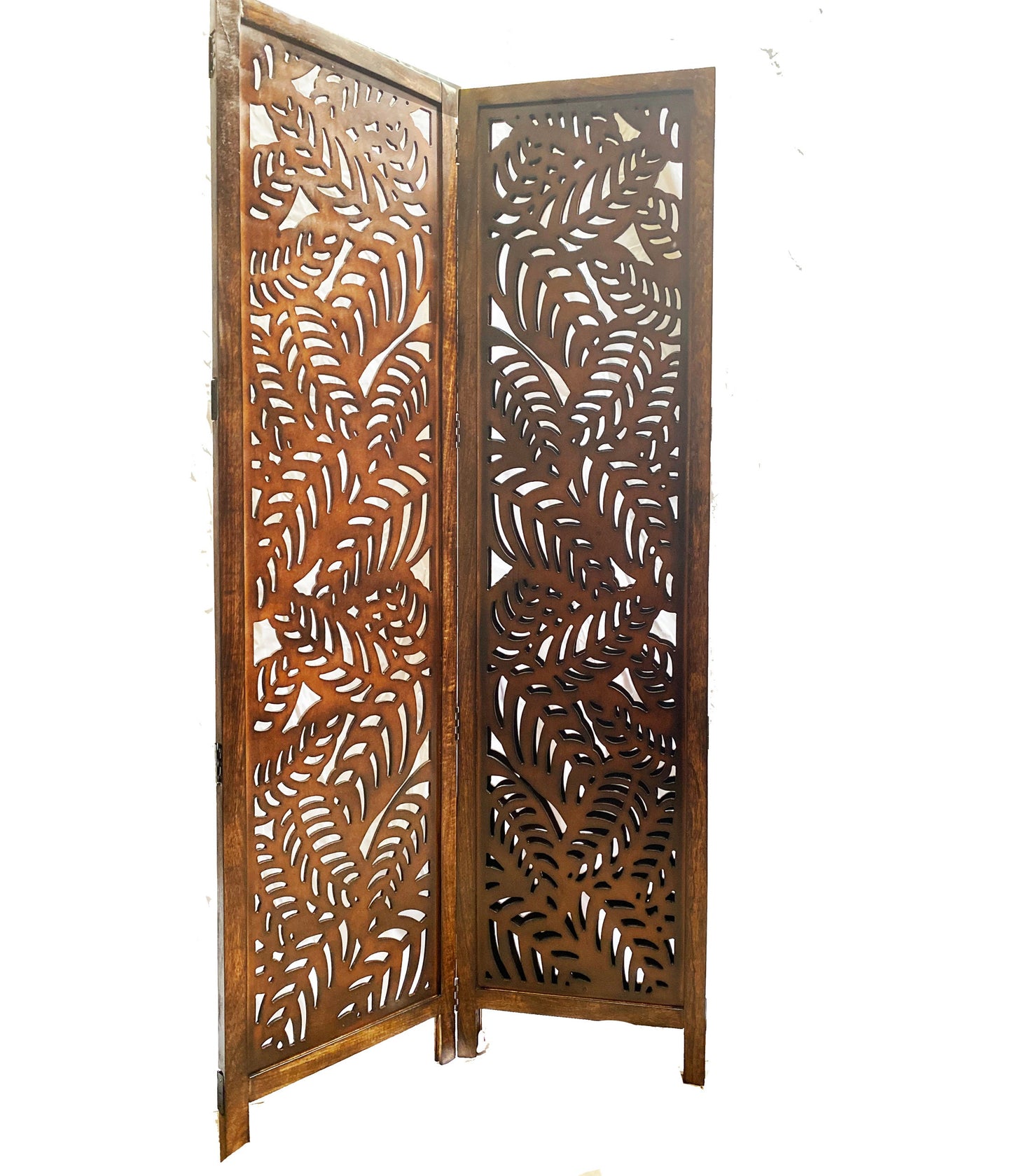 Leaves Design Wooden Folding Divider, Partition, Handmade Self standing separator