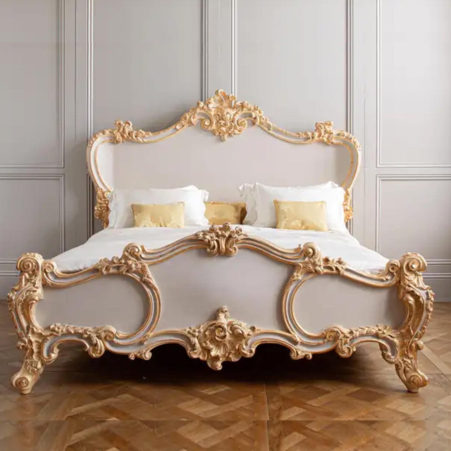 Handmade Royal French Regency King Size Bed: Bohemian Rococo Style