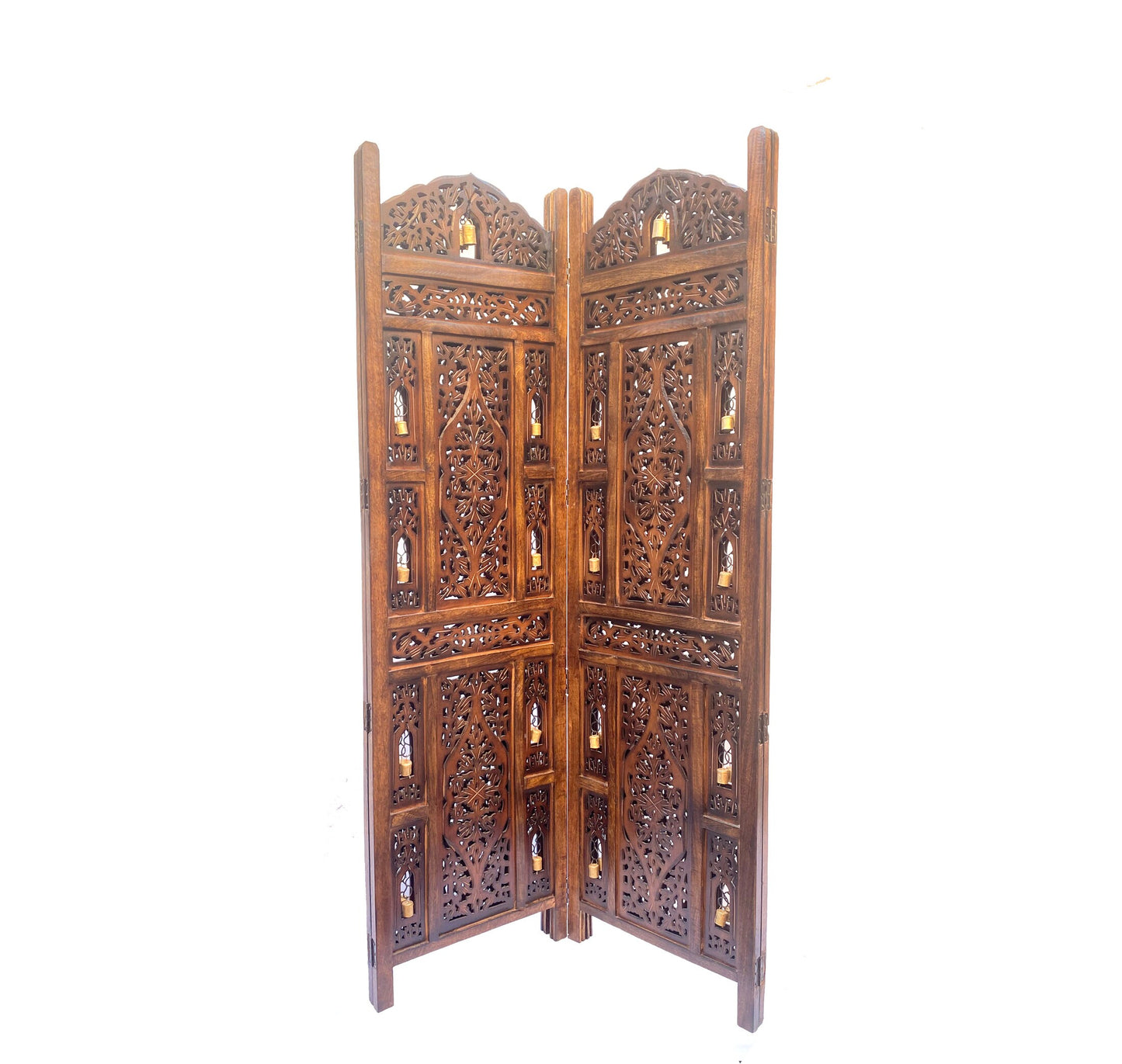 Mid century Bell Design Wooden Folding Divider, Partition, Handmade Self standing separator
