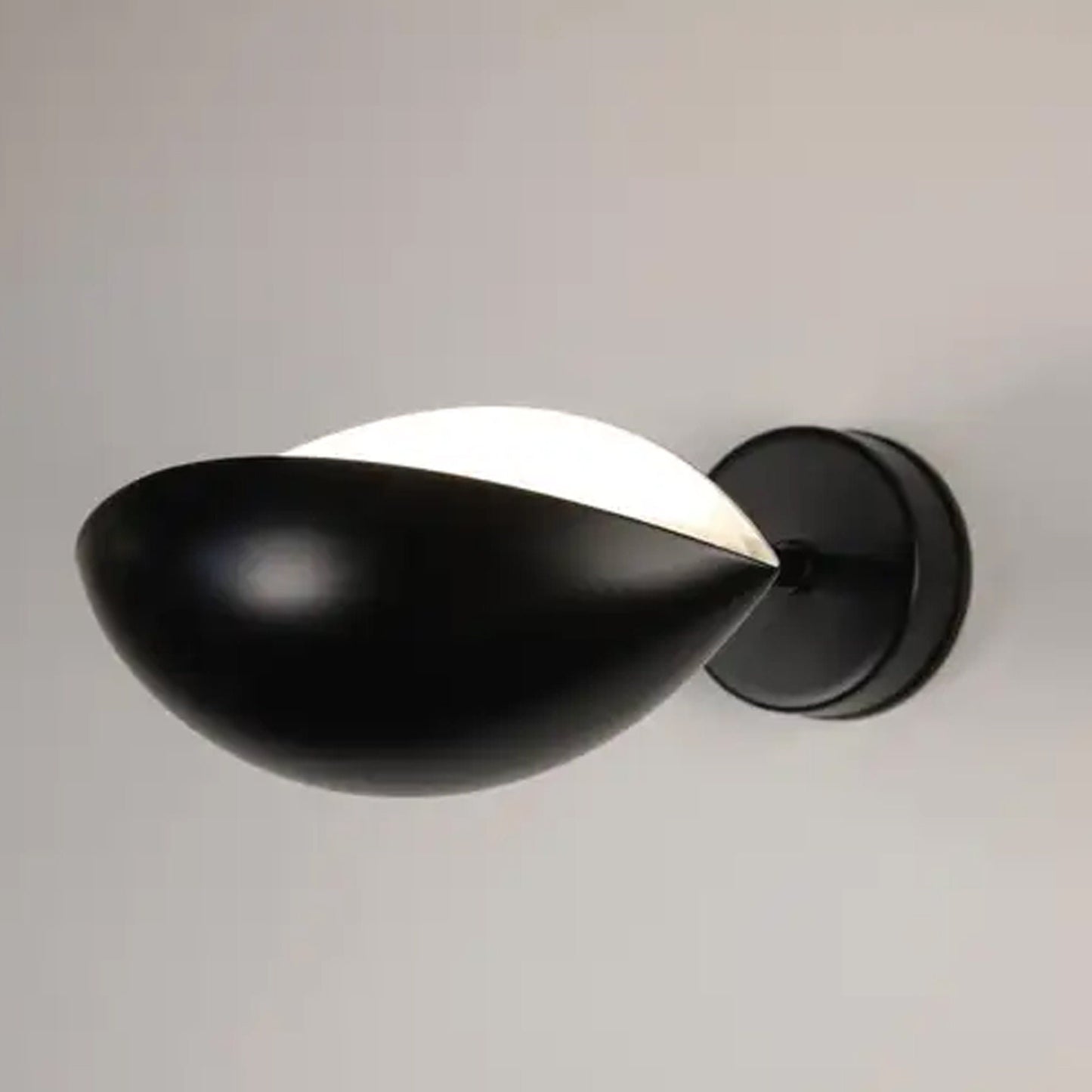 Brass Eye Wall sconce, Handmade Modern Curved disk sconce