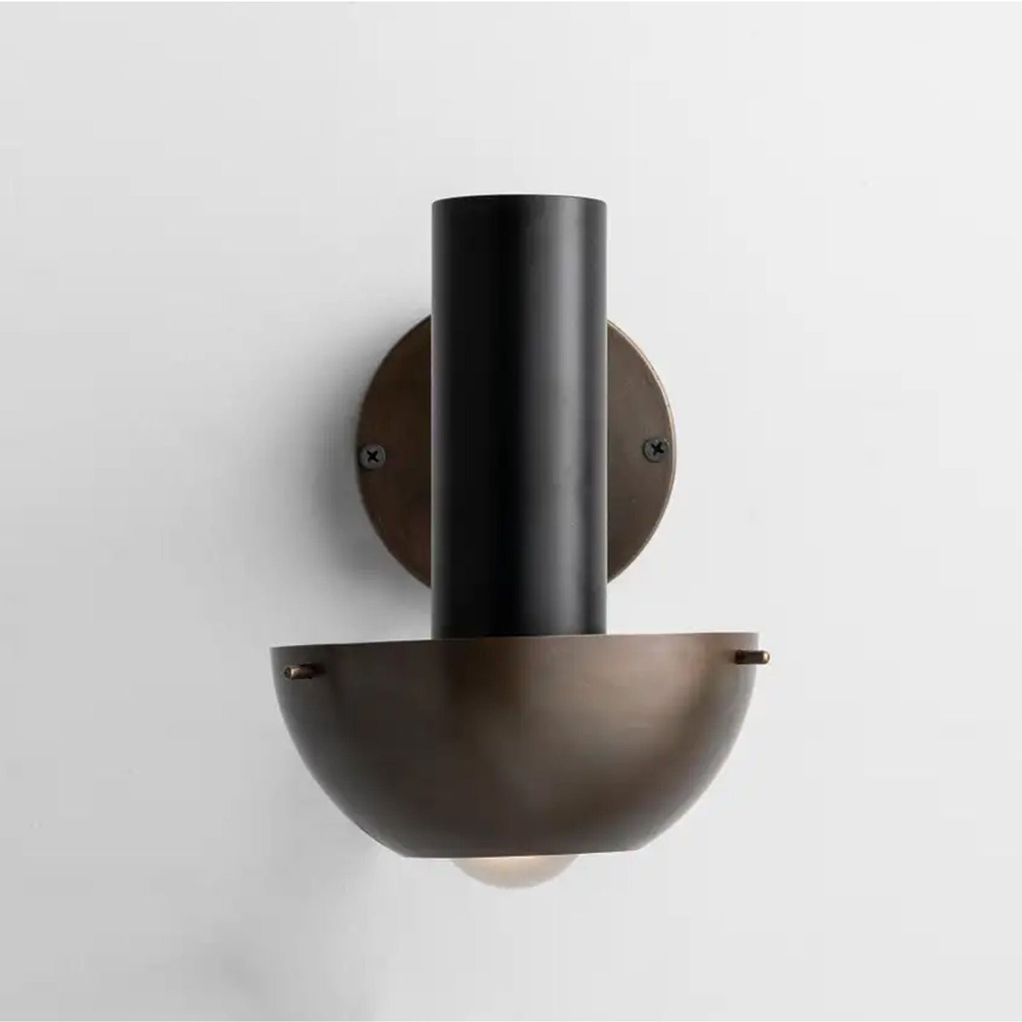 Italian Antique patina Brass Wall sconce, handmade modern black brass wall light fixture