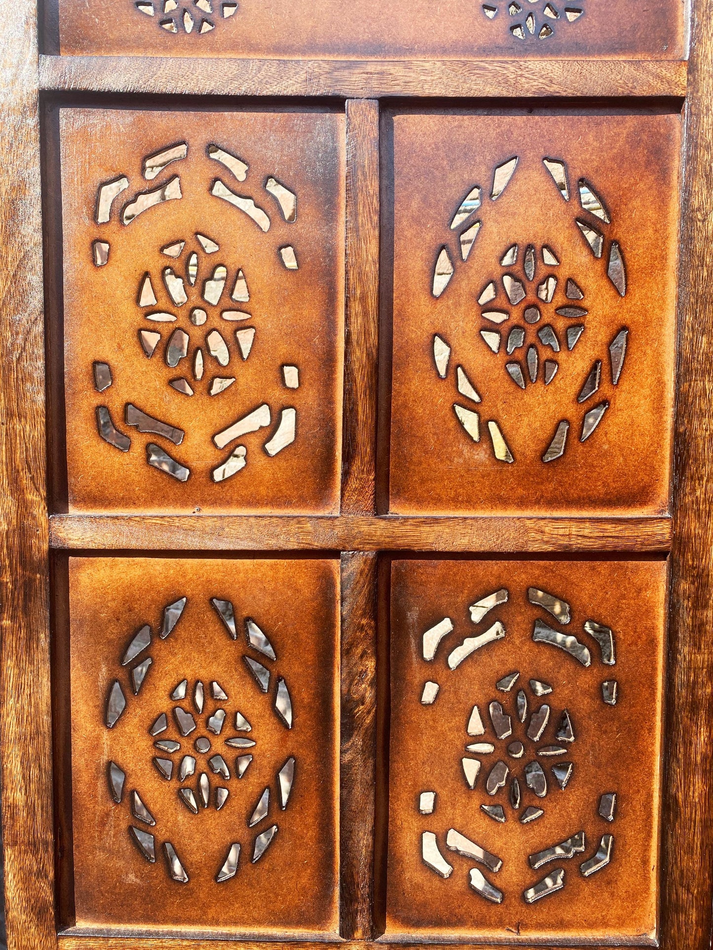 Mid century Design Round top Design Wooden Folding Divider, Partition, Handmade Self standing separator