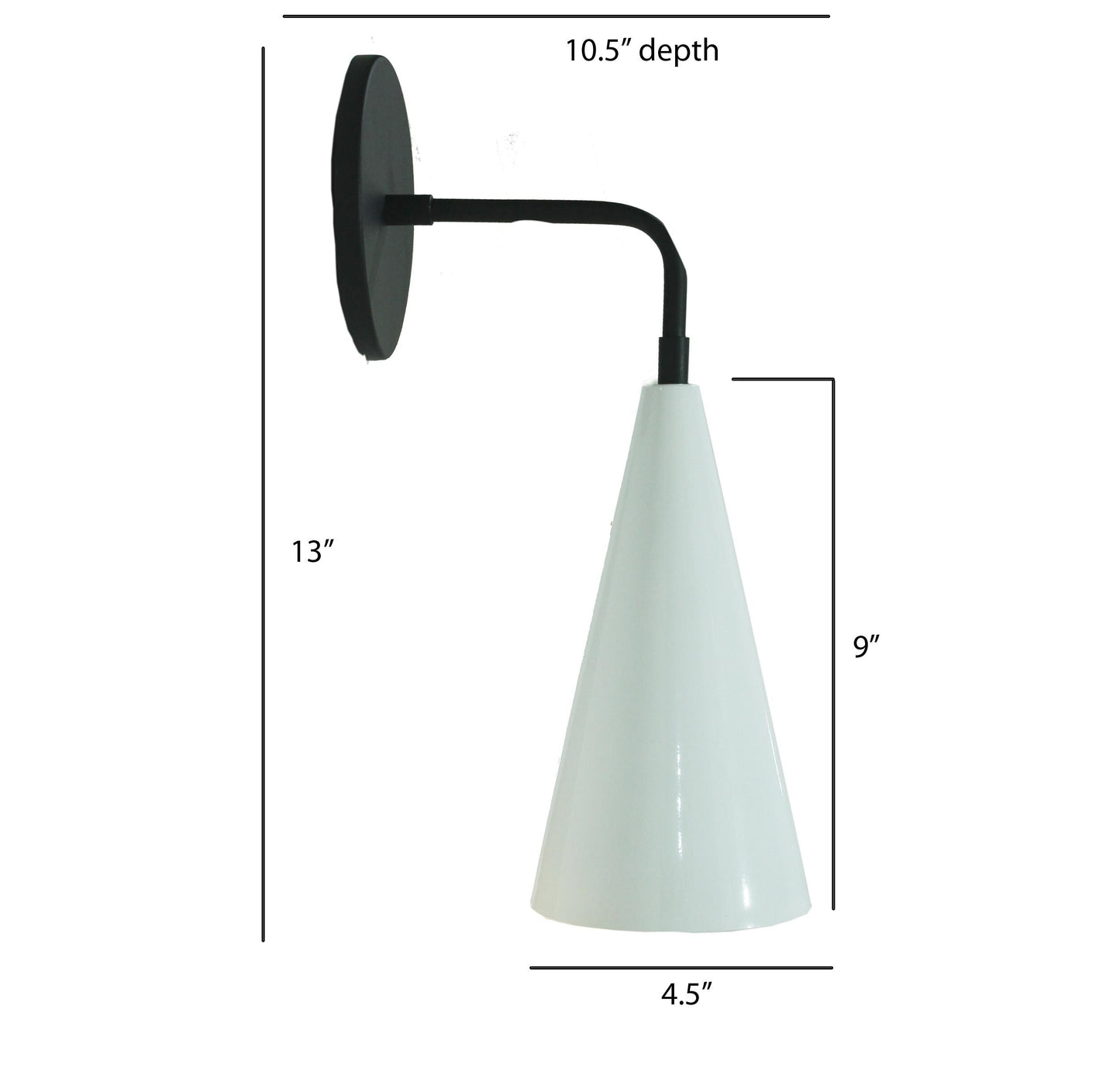 Handmade Italian Cone Wall Sconce: Mid-Century Modern Brass Shade