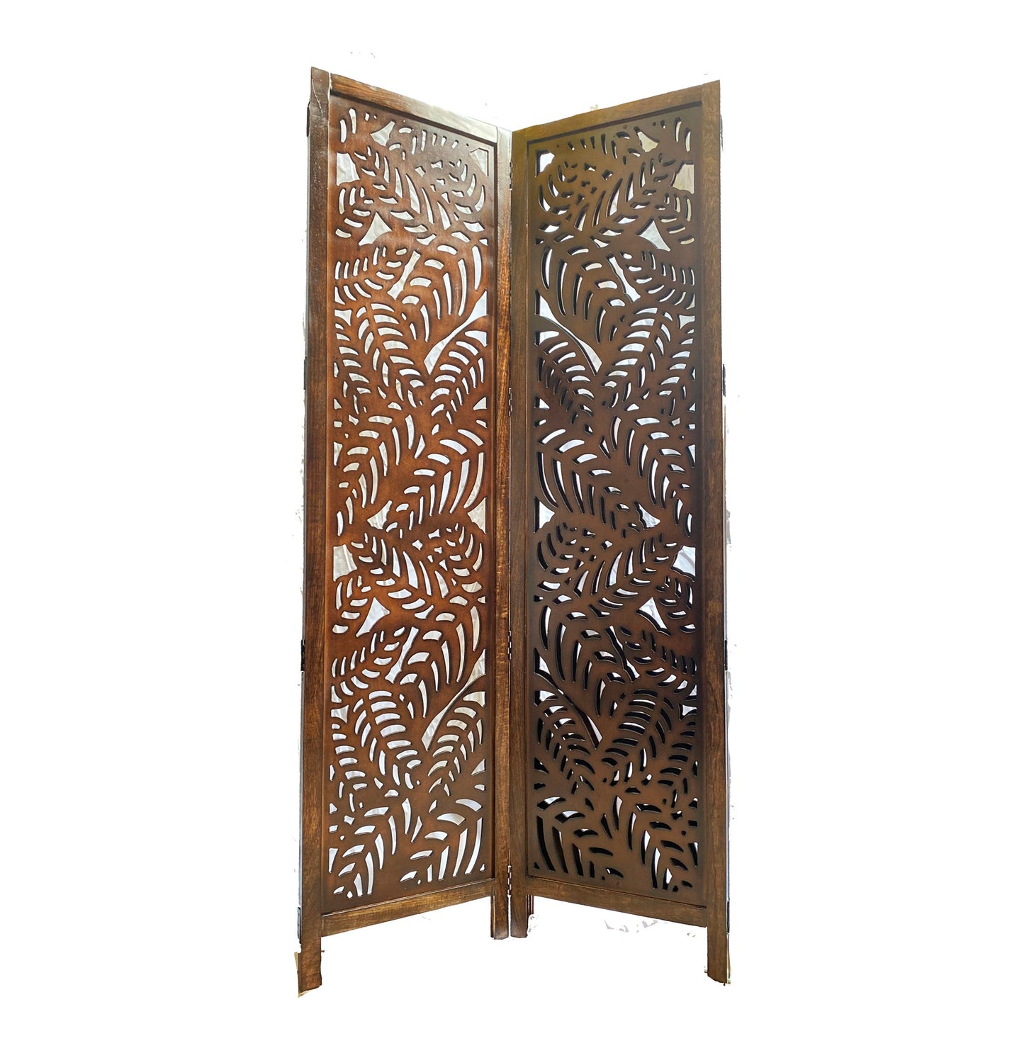 Leaves Design Wooden Folding Divider, Partition, Handmade Self standing separator