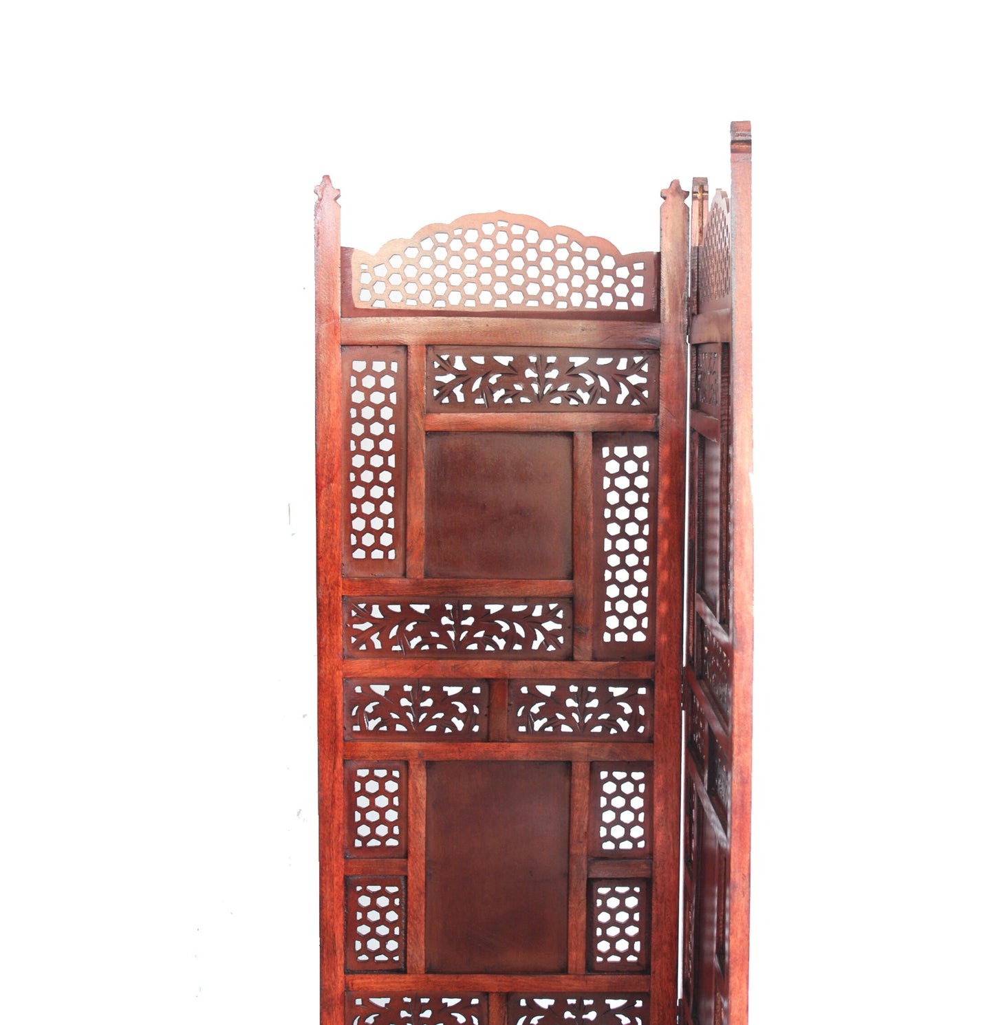 Mesh and block Style Wooden Folding Divider, Partition, Handmade Self standing separator