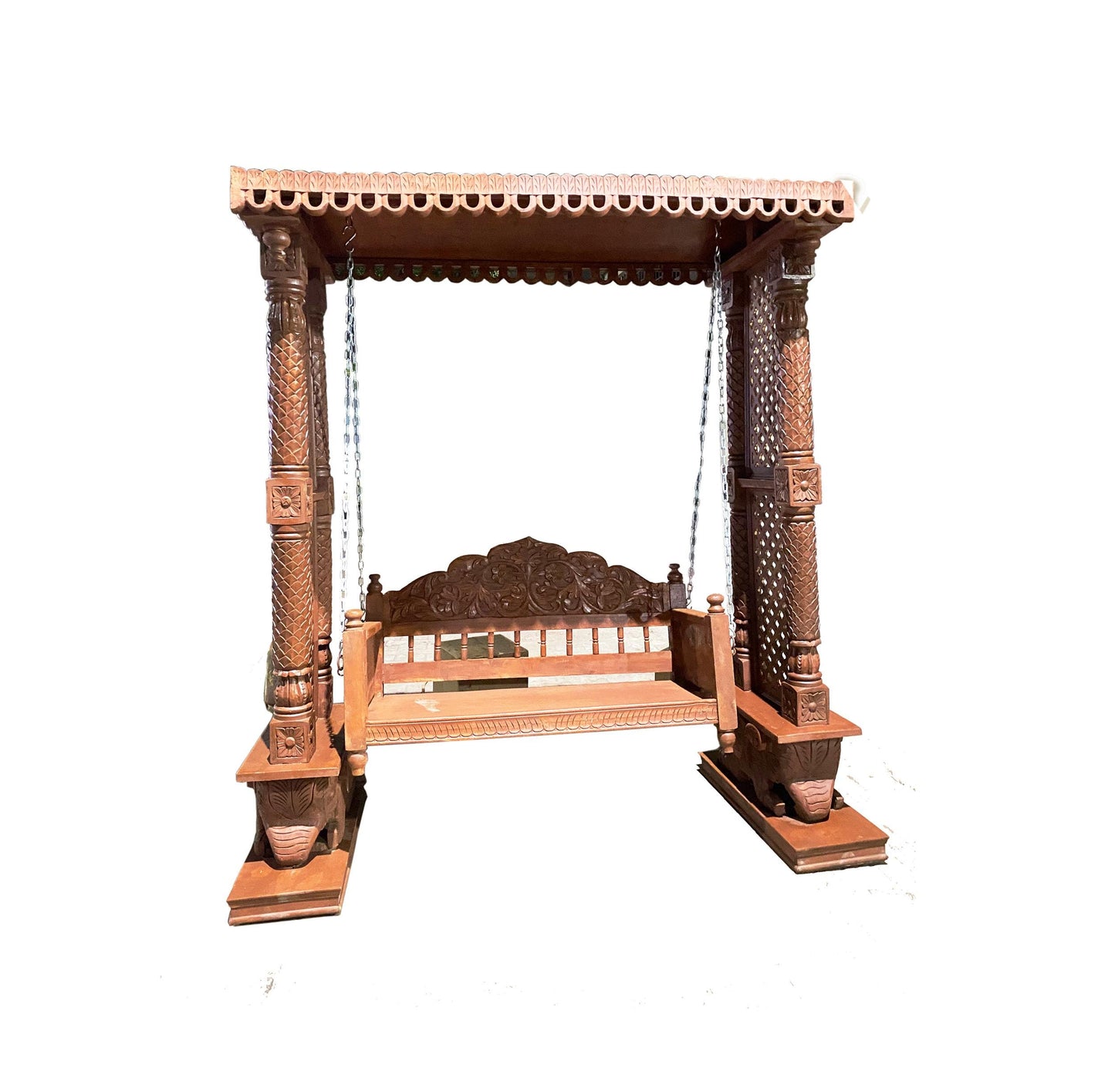 Handmade Teak Wood Swing: Traditional Jhula Decor