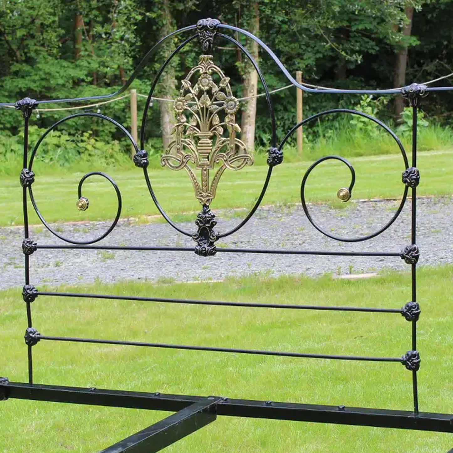 Handmade Brass Canopy Bed Frame: Wrought Iron 4 Poster Bed