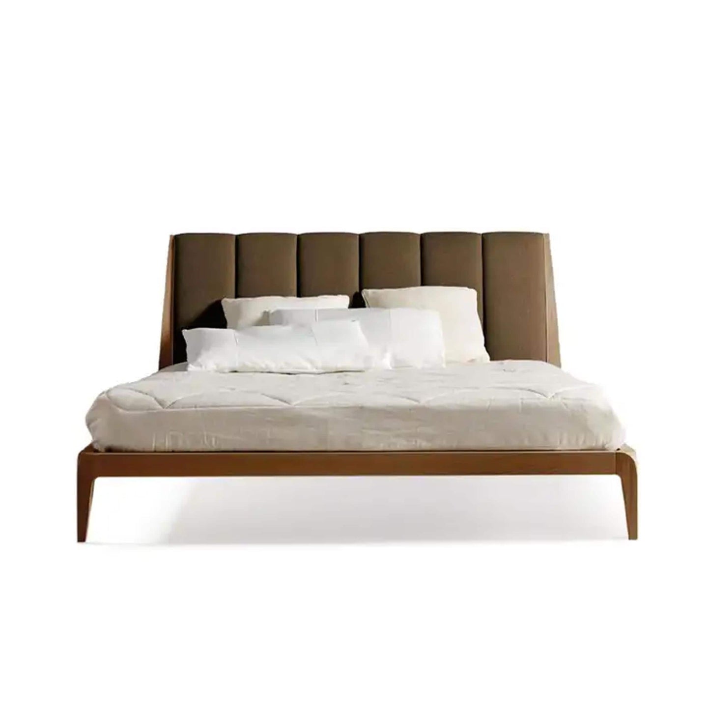 Handmade Solid Wood Upholstered Bed Frame: Bohemian Low Post Design