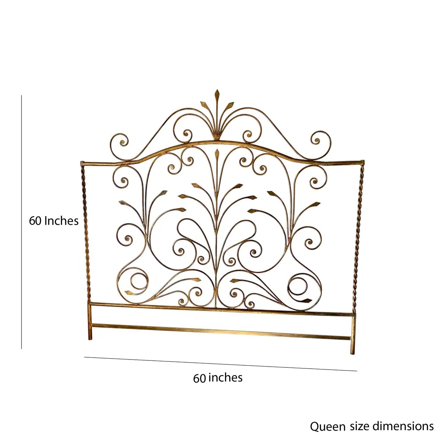 Hollywood Regency Metal Headboard: King/Queen French Louis XV Style