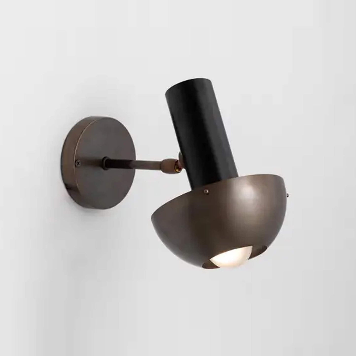 Italian Antique patina Brass Wall sconce, handmade modern black brass wall light fixture