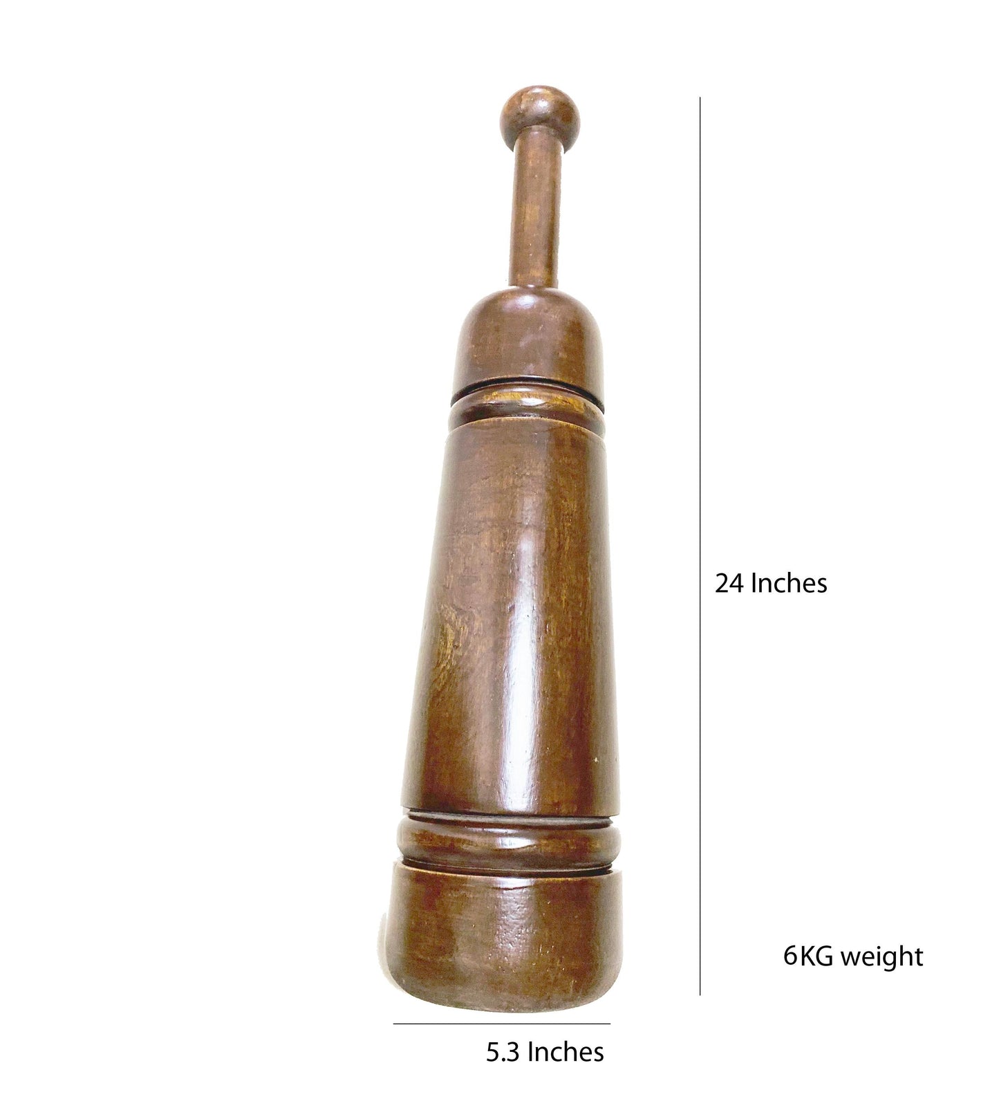 Wooden Indian Mugdar, Persian Rosewood Meel, Traditional Up to 33 Lbs. Indian Club,