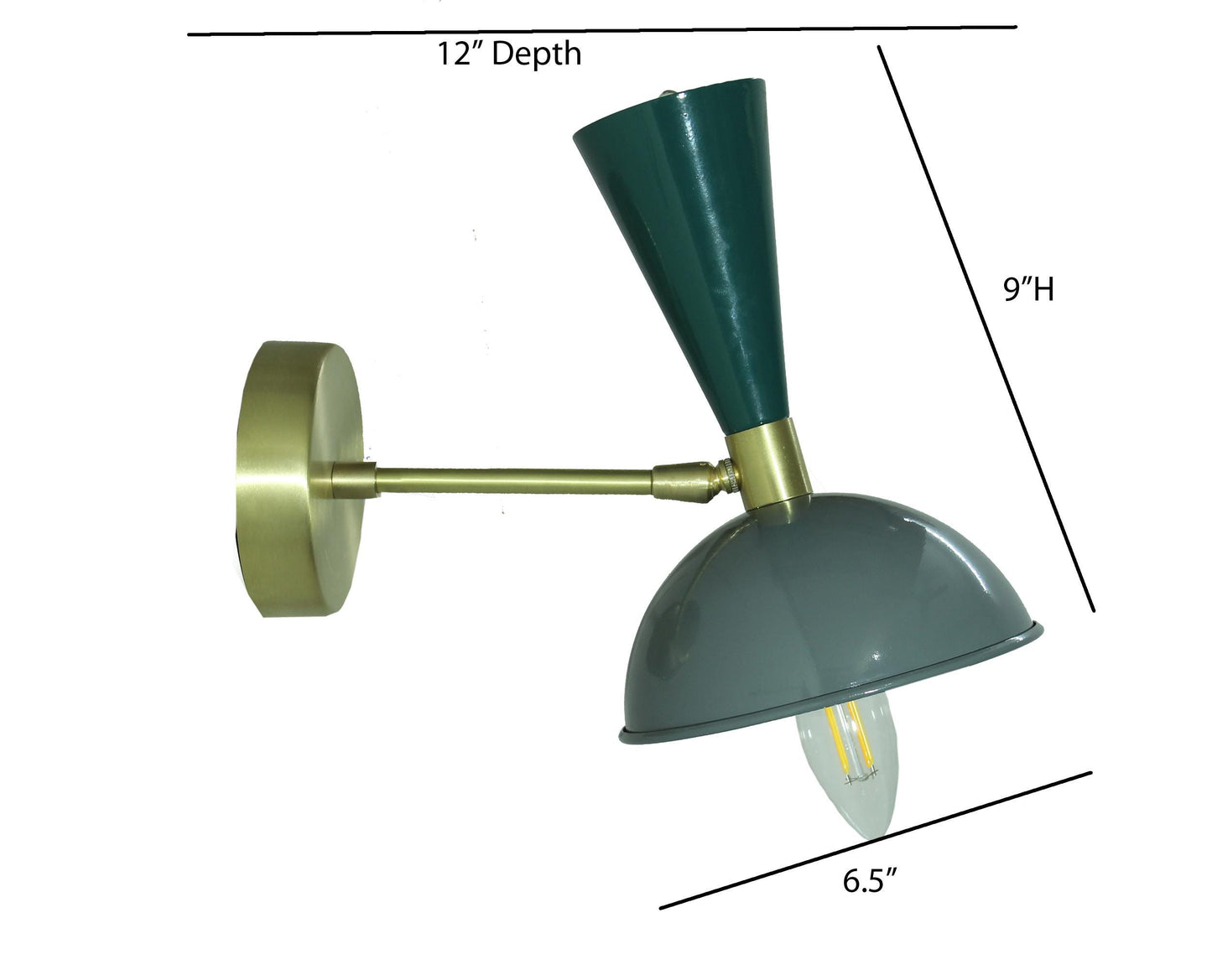 Handmade Brass Diabolo Wall Sconce: Mid-Century Modern Articulated Light