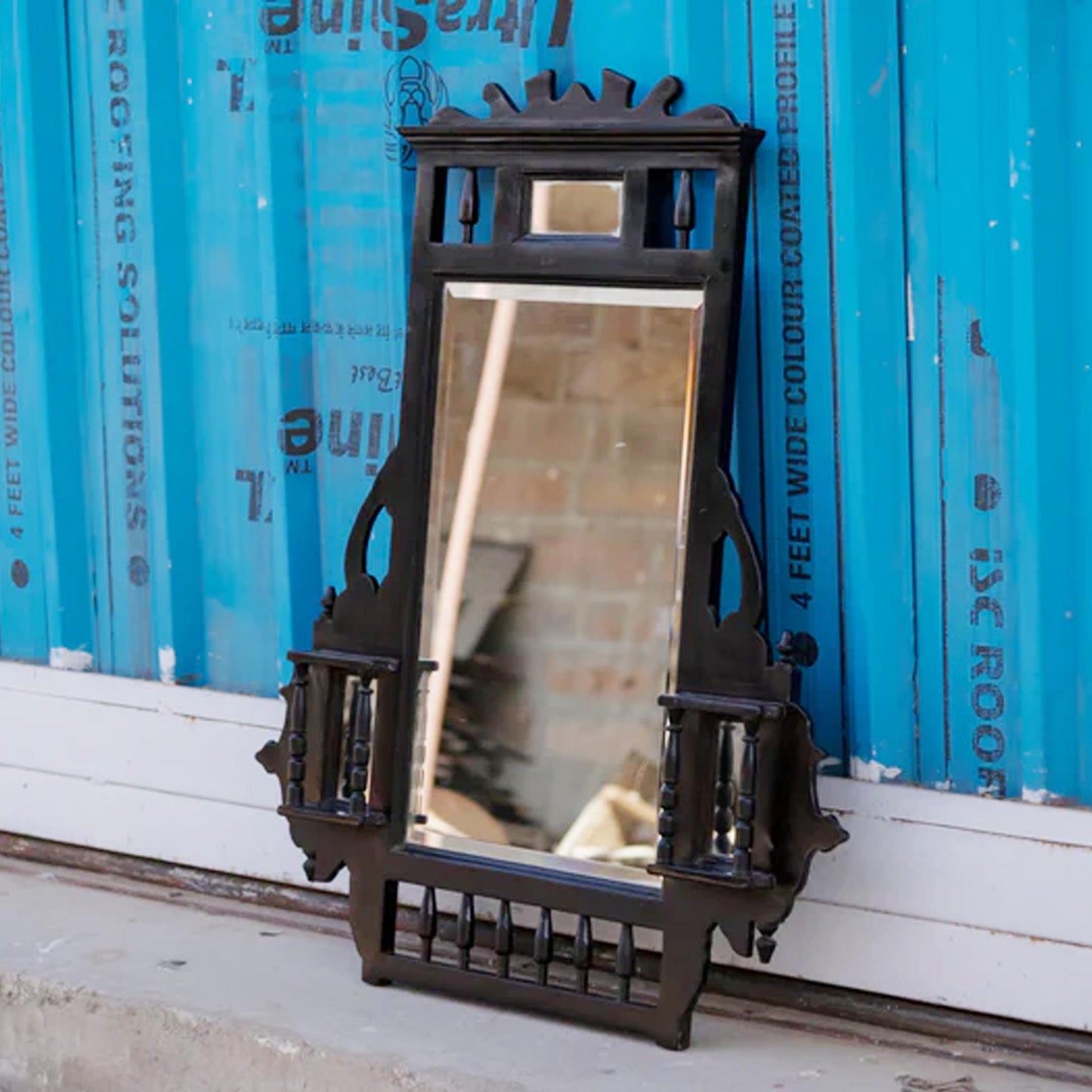 Handmade French Style Wood Wall Mirror Frame: 31x38 In