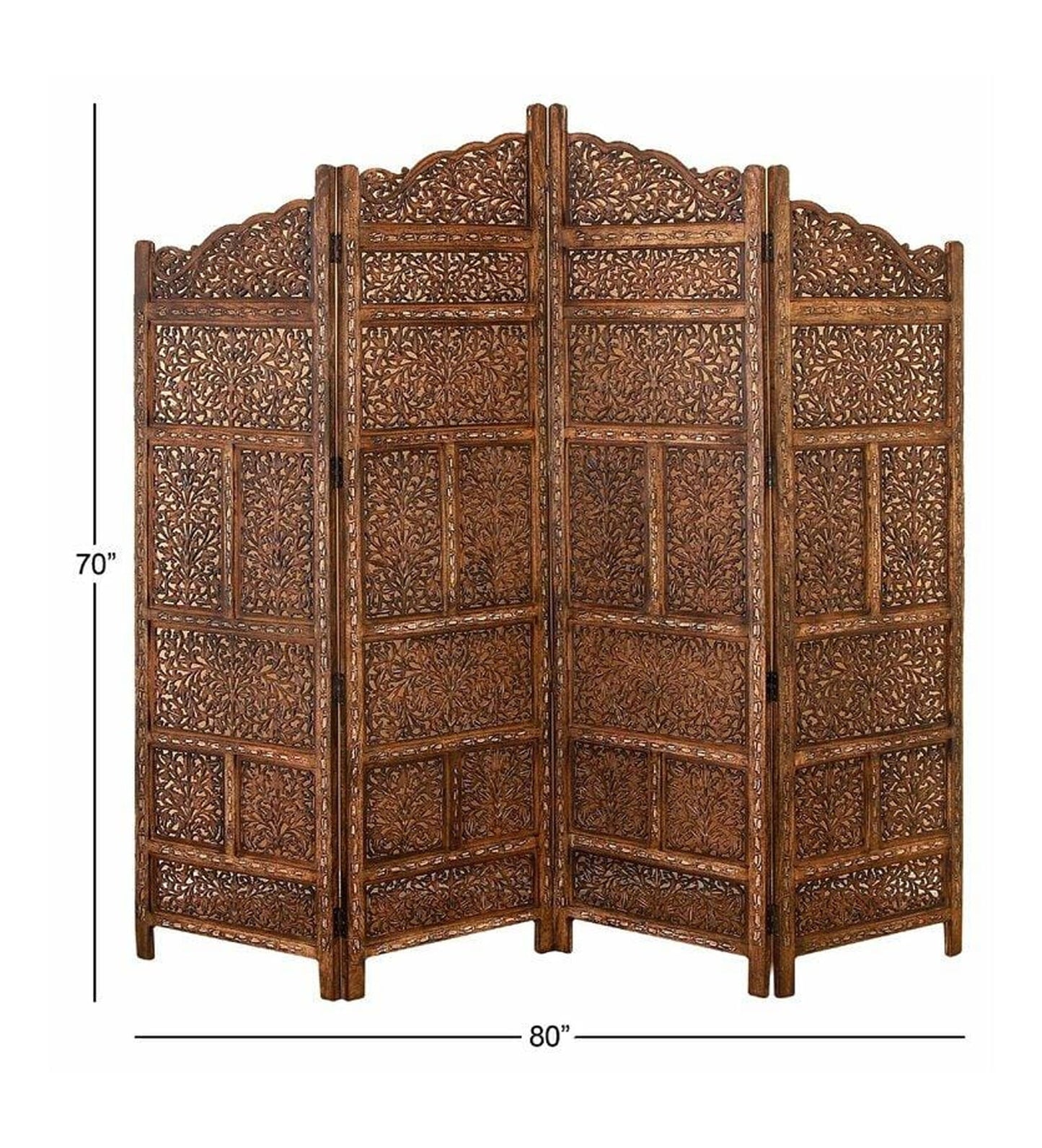 Handmade Wooden Room Divider: 4-Panel Folding Privacy Screen