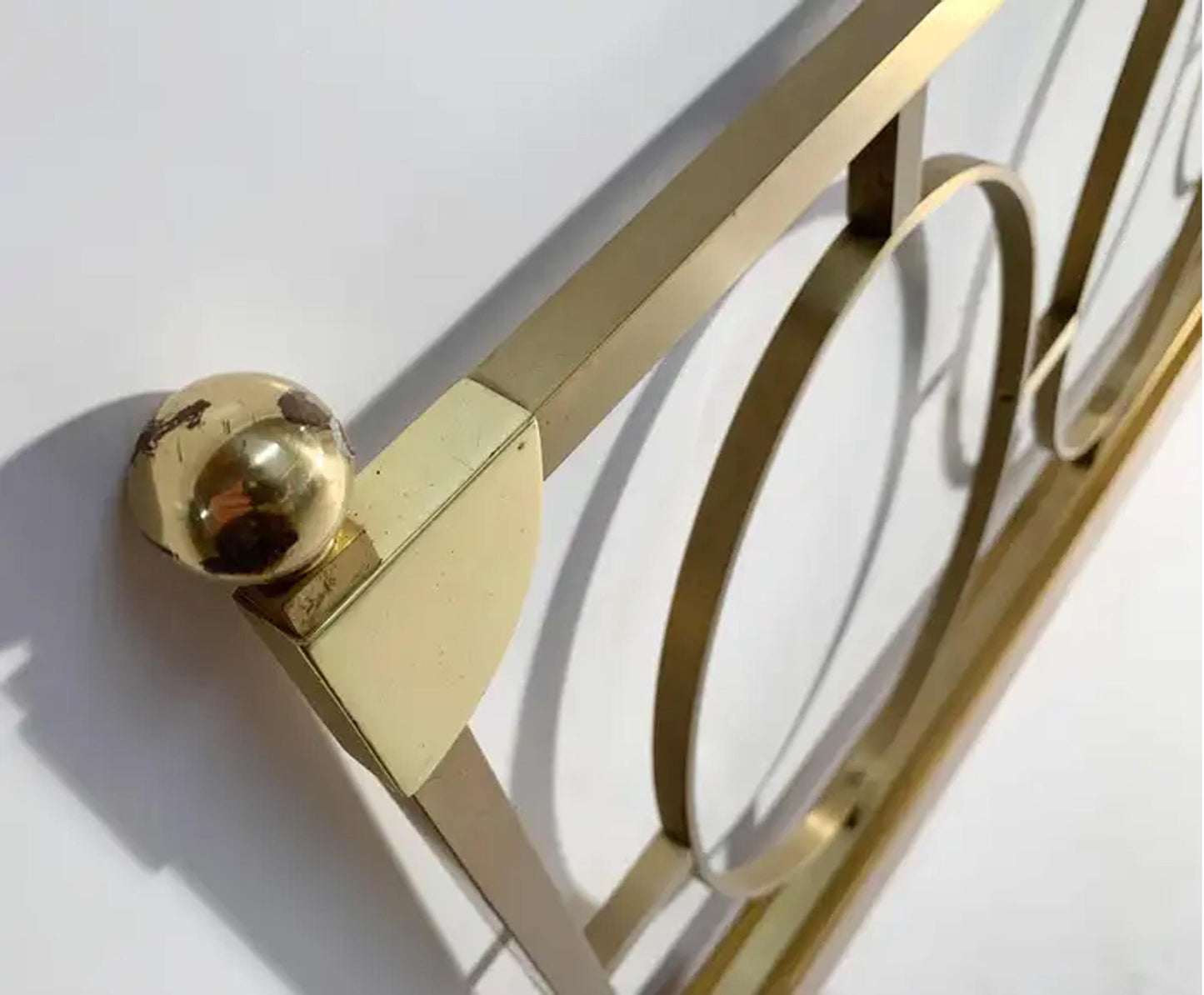 Mid Century Brass Headboard: Handmade Rococo Louis XV Style