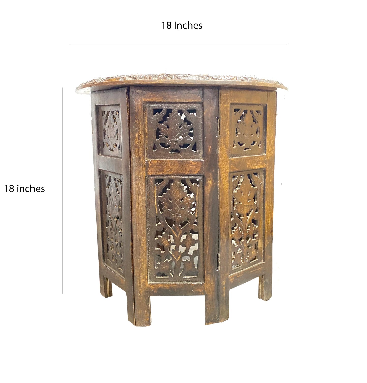 Hand Carved Mango Wood Coffee Table: Mid-Century Modern Accent Furniture