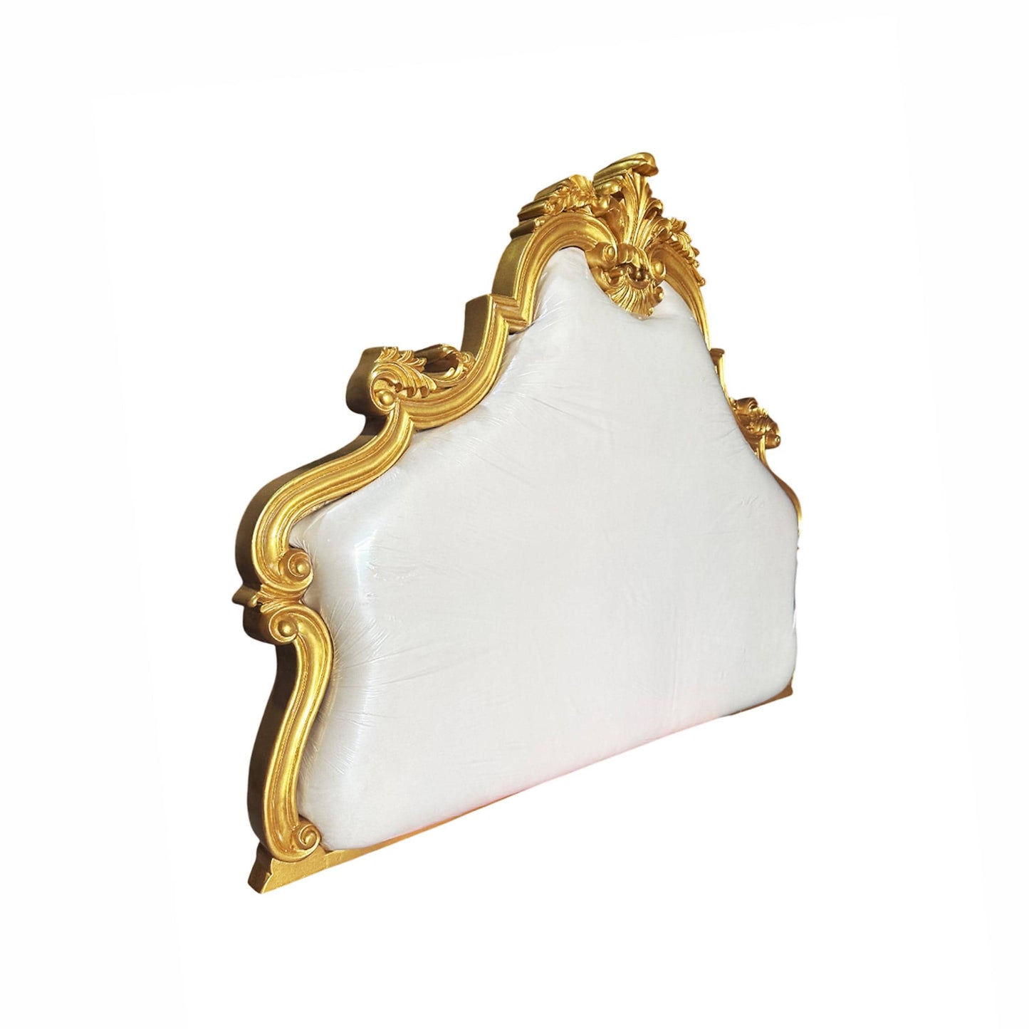 Wooden Large Gilt Wood King/Queen Headboard, 20th Century Gold Handmade Rococo Headboard