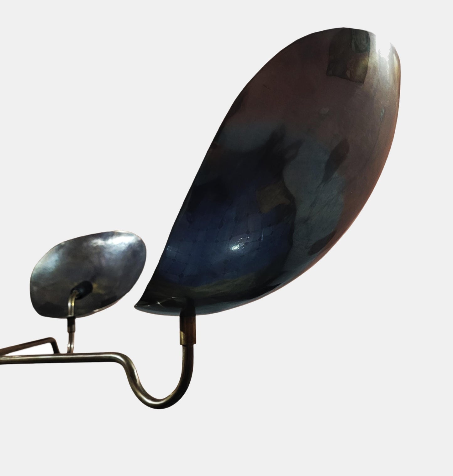 Raw Brass 3-Shade Ceiling Light: Mid-Century Modern Chandelier