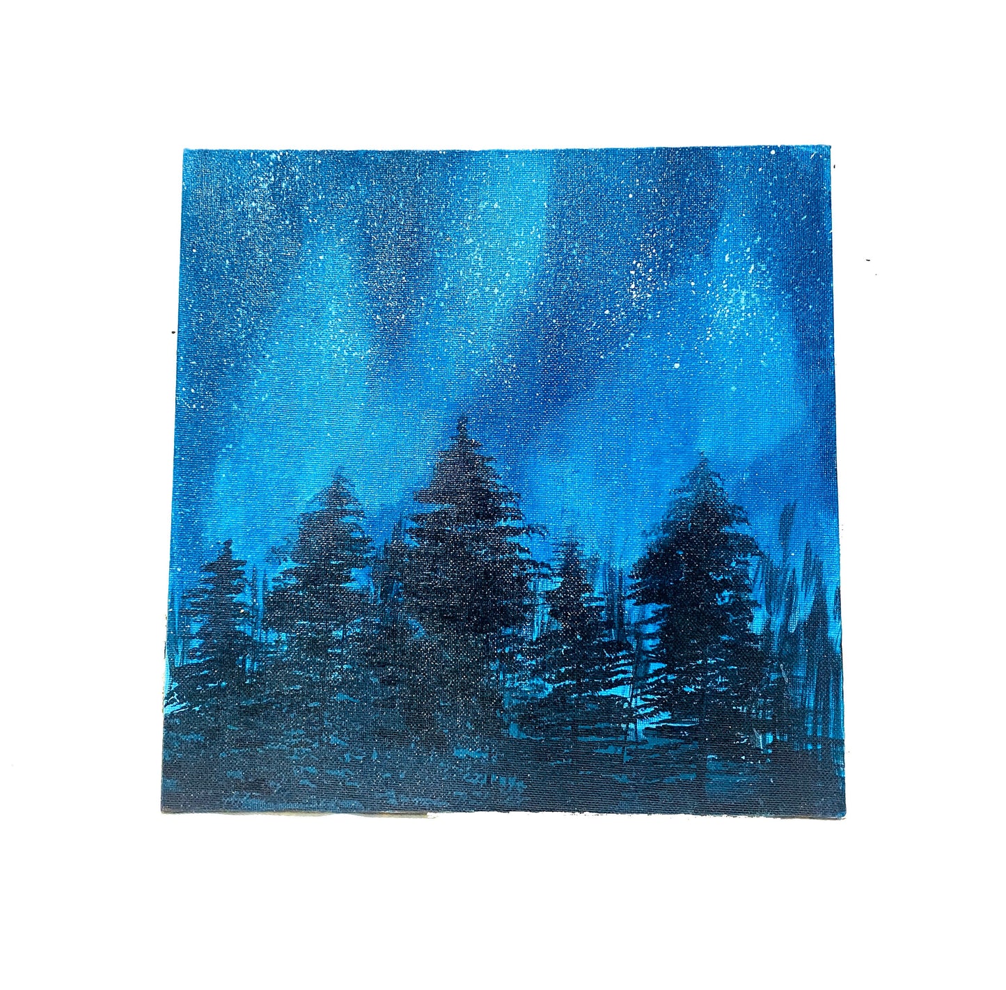 Hand Painted Northern Lights Painting on canvas, Wall décor for home and office