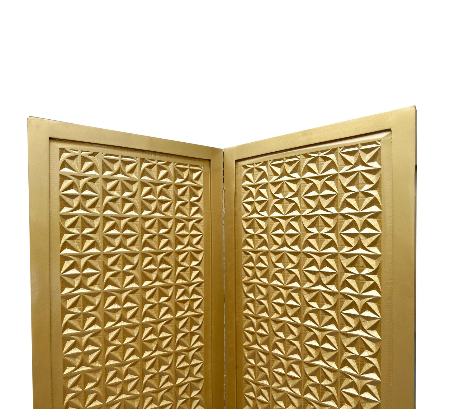 Mid-Century Modern Wooden Room Divider: Gold 3D Design Partition
