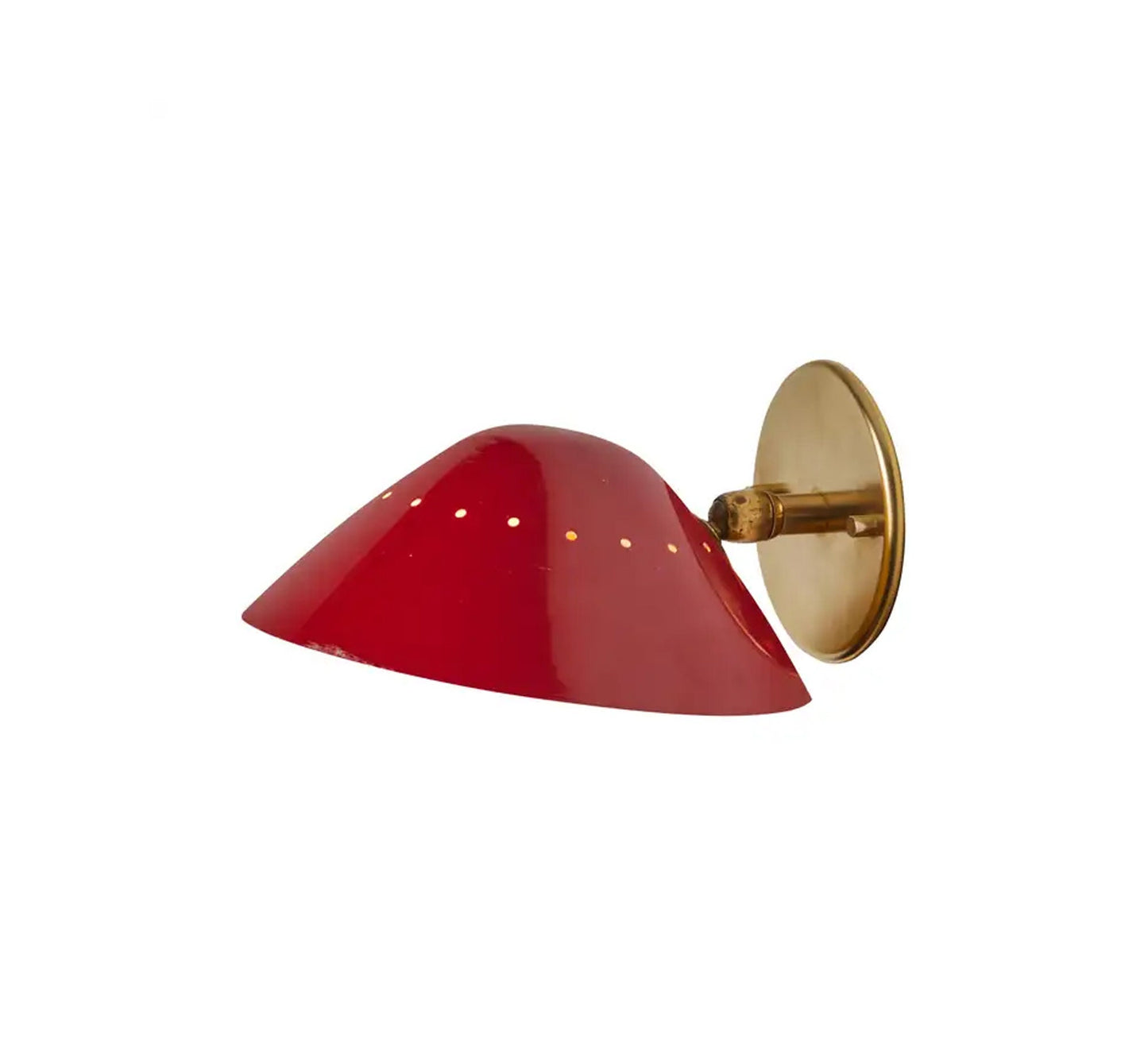 Brass Perforated wall sconce, handmade Round shade Italian wall light Fixture