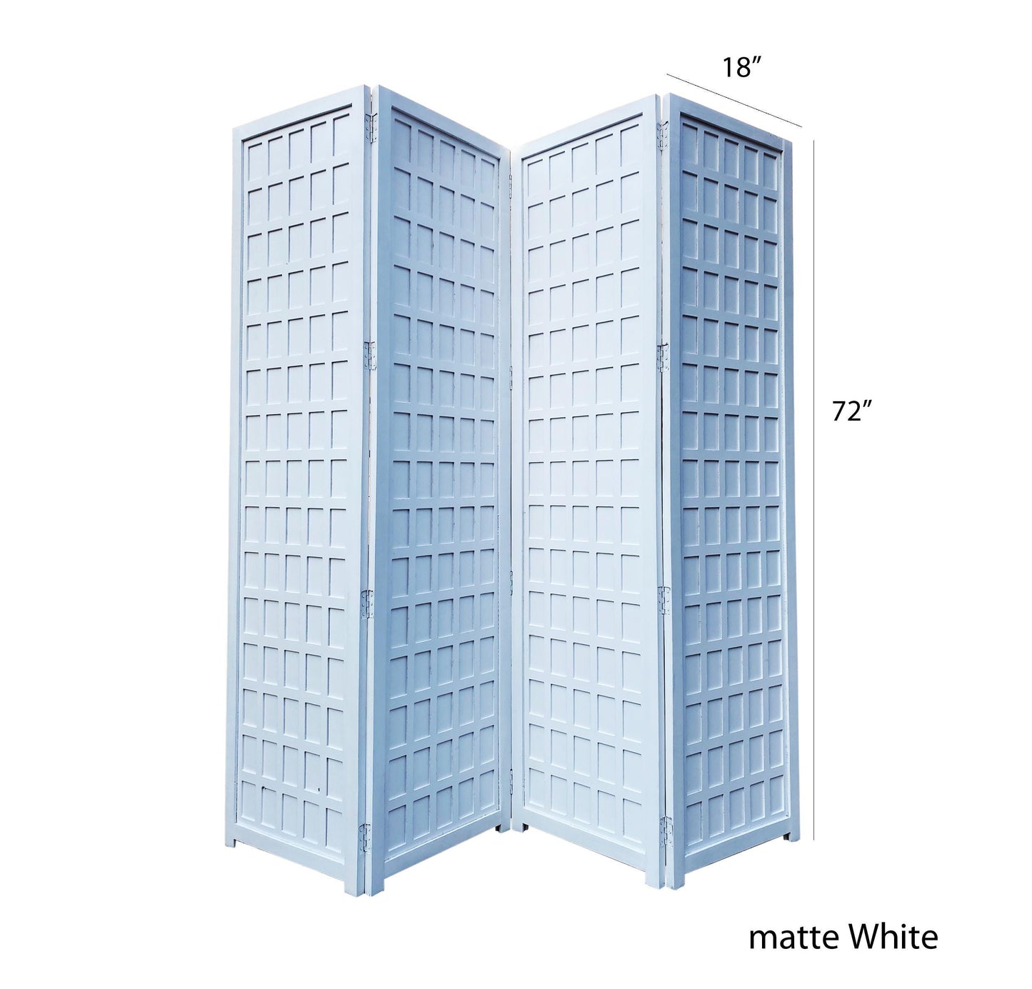 Handmade Wooden Folding Room Divider: White Block Cube Partition