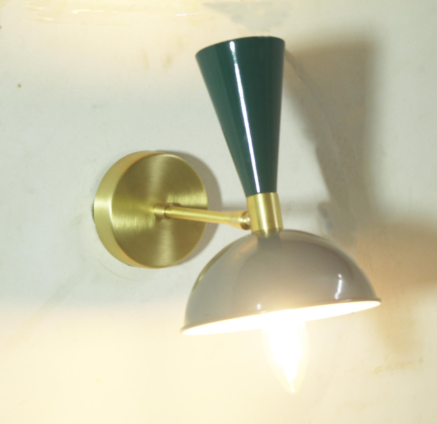 Handmade Brass Diabolo Wall Sconce: Mid-Century Modern Articulated Light