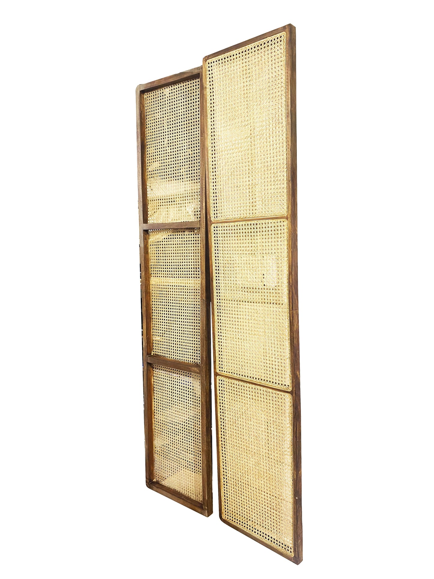 Mid century cane knitted Bathroom divider, Hand knitted Privacy Rattan 8 feet height bathroom divider screen partition