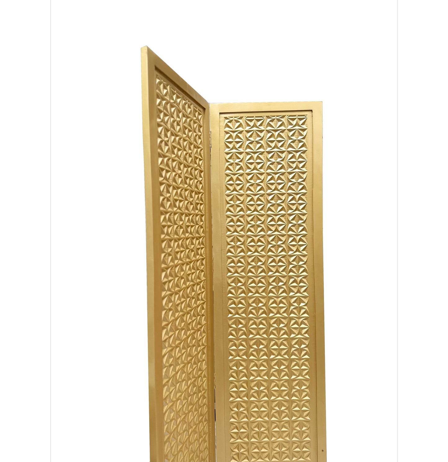 Mid-Century Modern Wooden Room Divider: Gold 3D Design Partition
