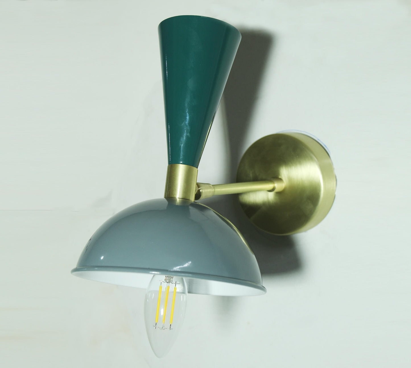 Handmade Brass Diabolo Wall Sconce: Mid-Century Modern Articulated Light