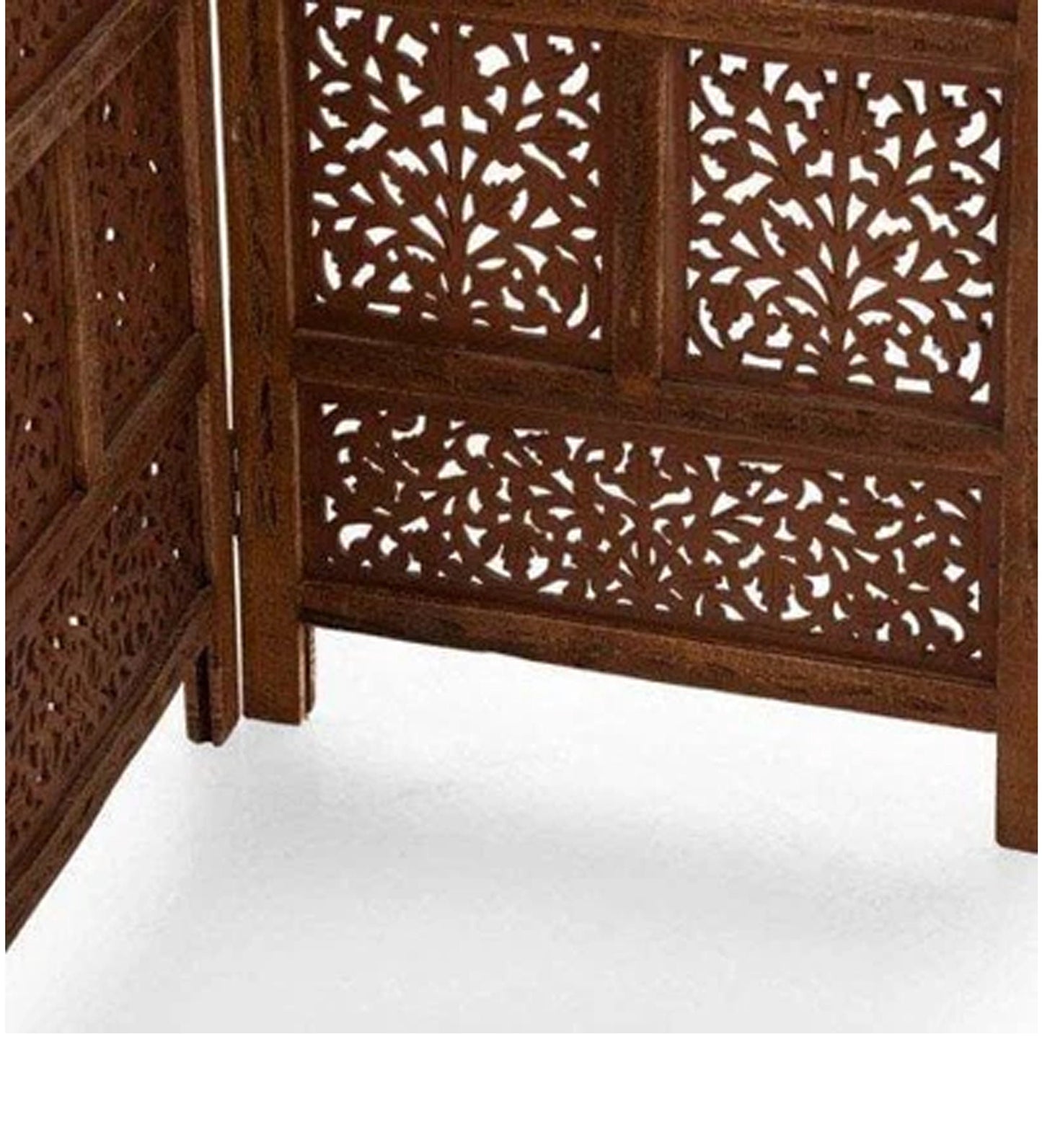 Handmade Wooden Room Divider: 4-Panel Folding Privacy Screen