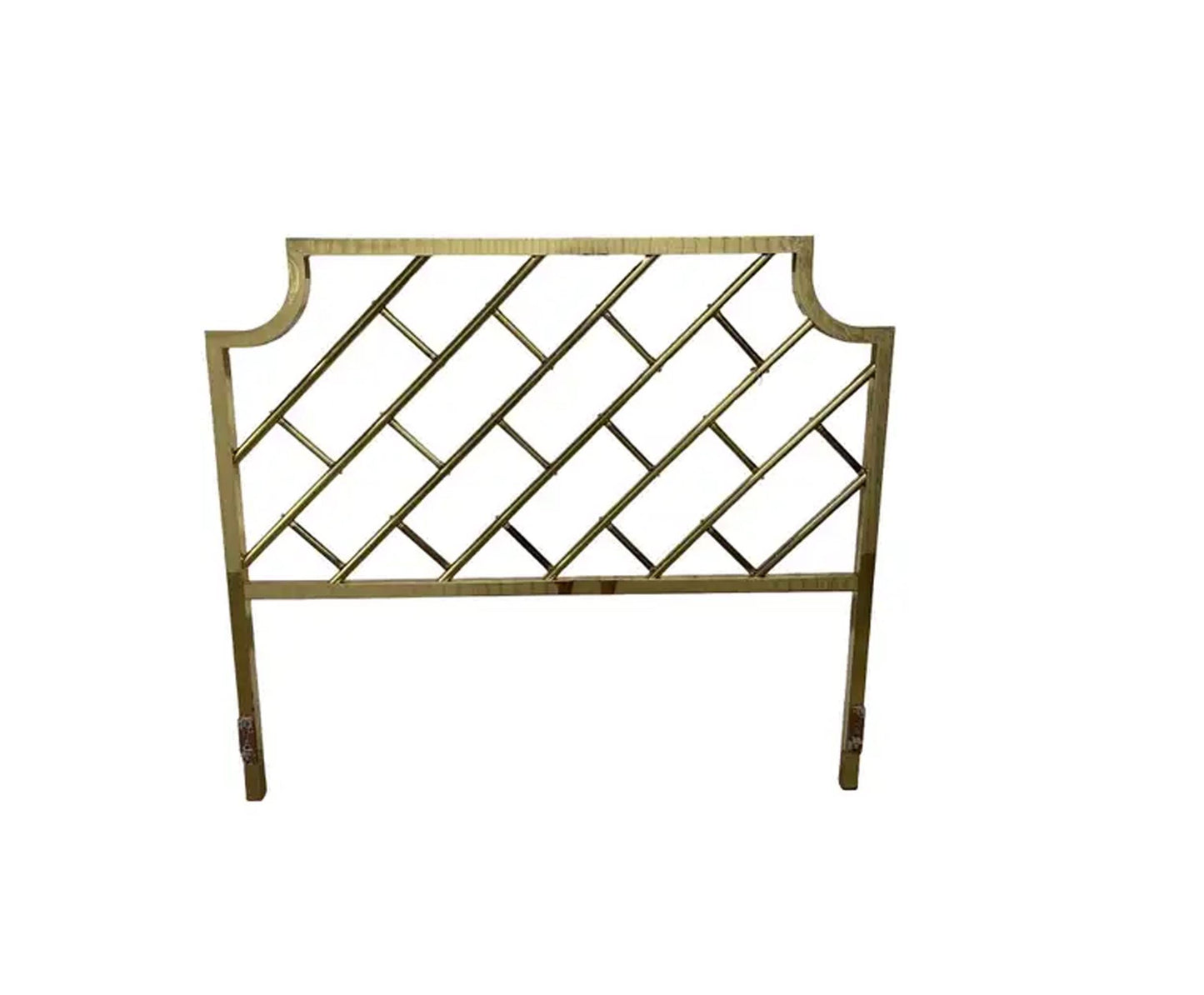 Mid Century Brass King Headboard: Handmade Rococo Louis XV Style