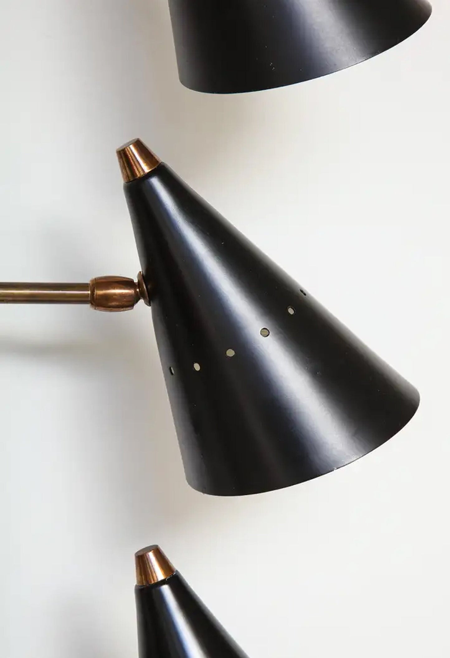 Stilnovo Style Brass Wall Sconce Pair: Handmade Modern Lighting