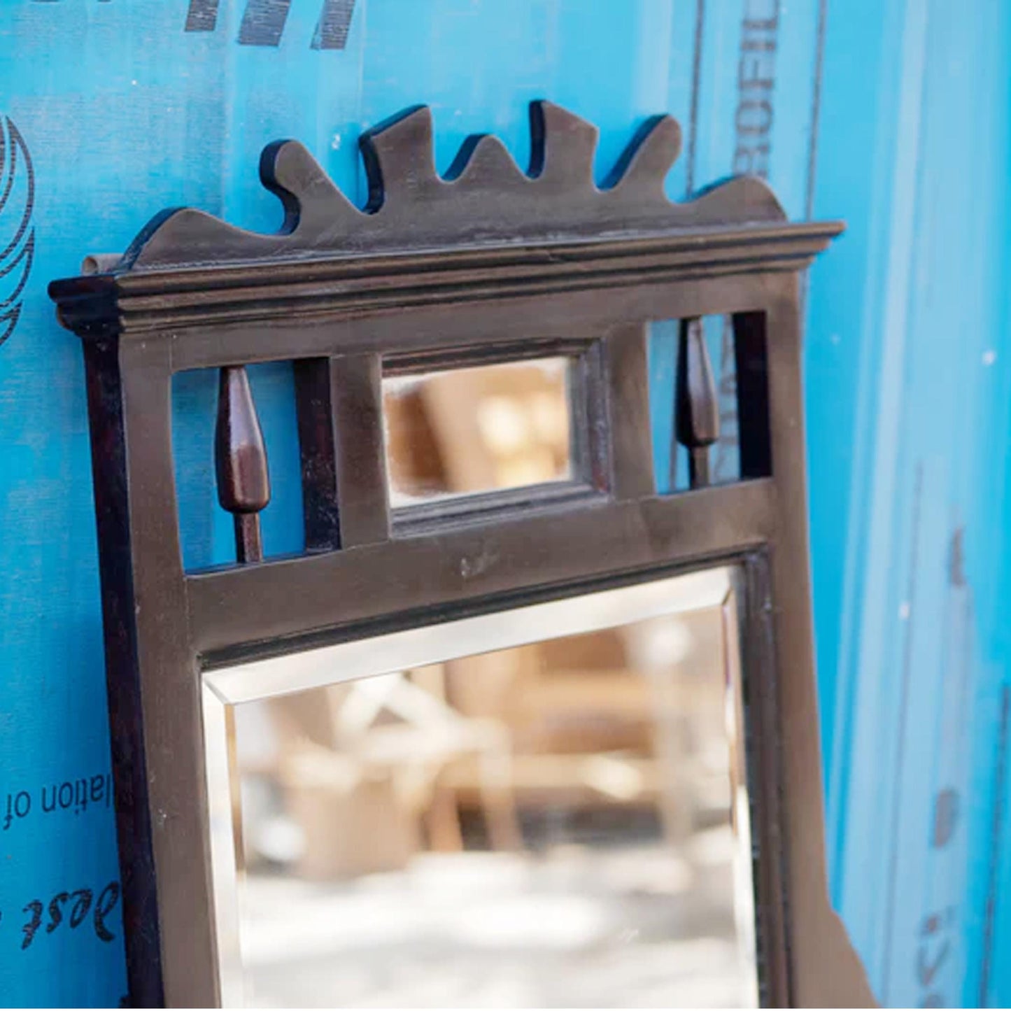 Handmade French Style Wood Wall Mirror Frame: 31x38 In