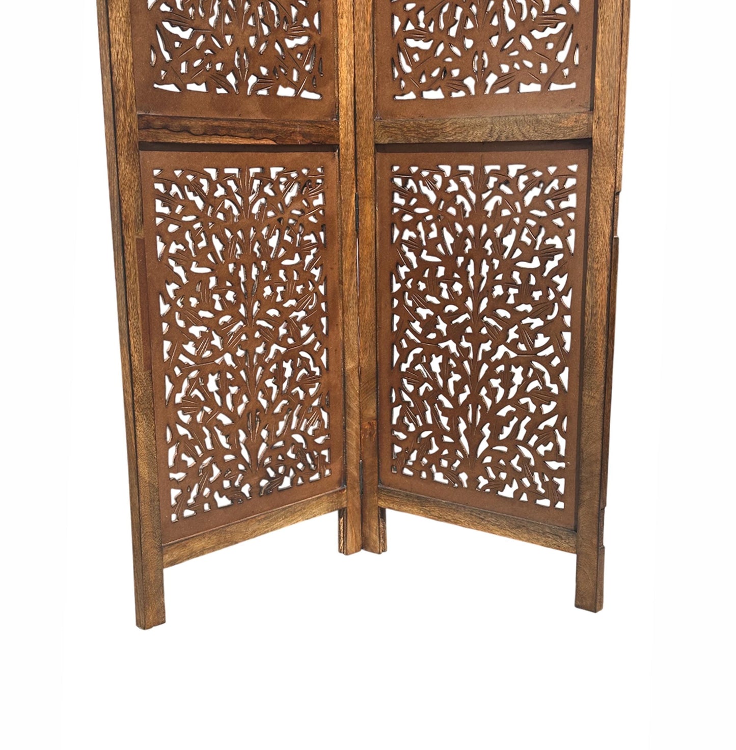 Mid century Big Mesh Design Wooden Folding Divider, Partition, Handmade Self standing separator