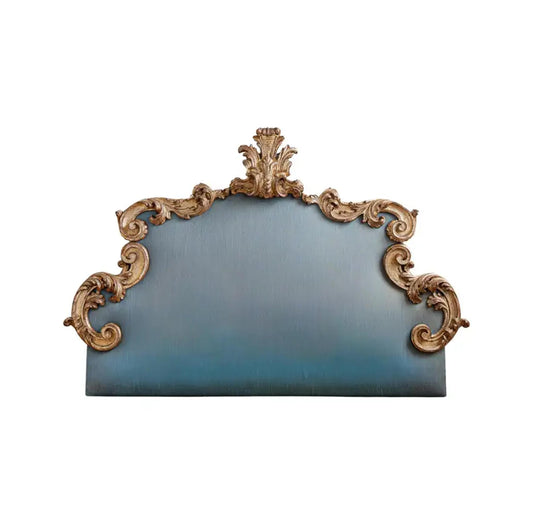 Handmade Gilt Wood King/Queen Headboard: Mid-Century Rococo Style