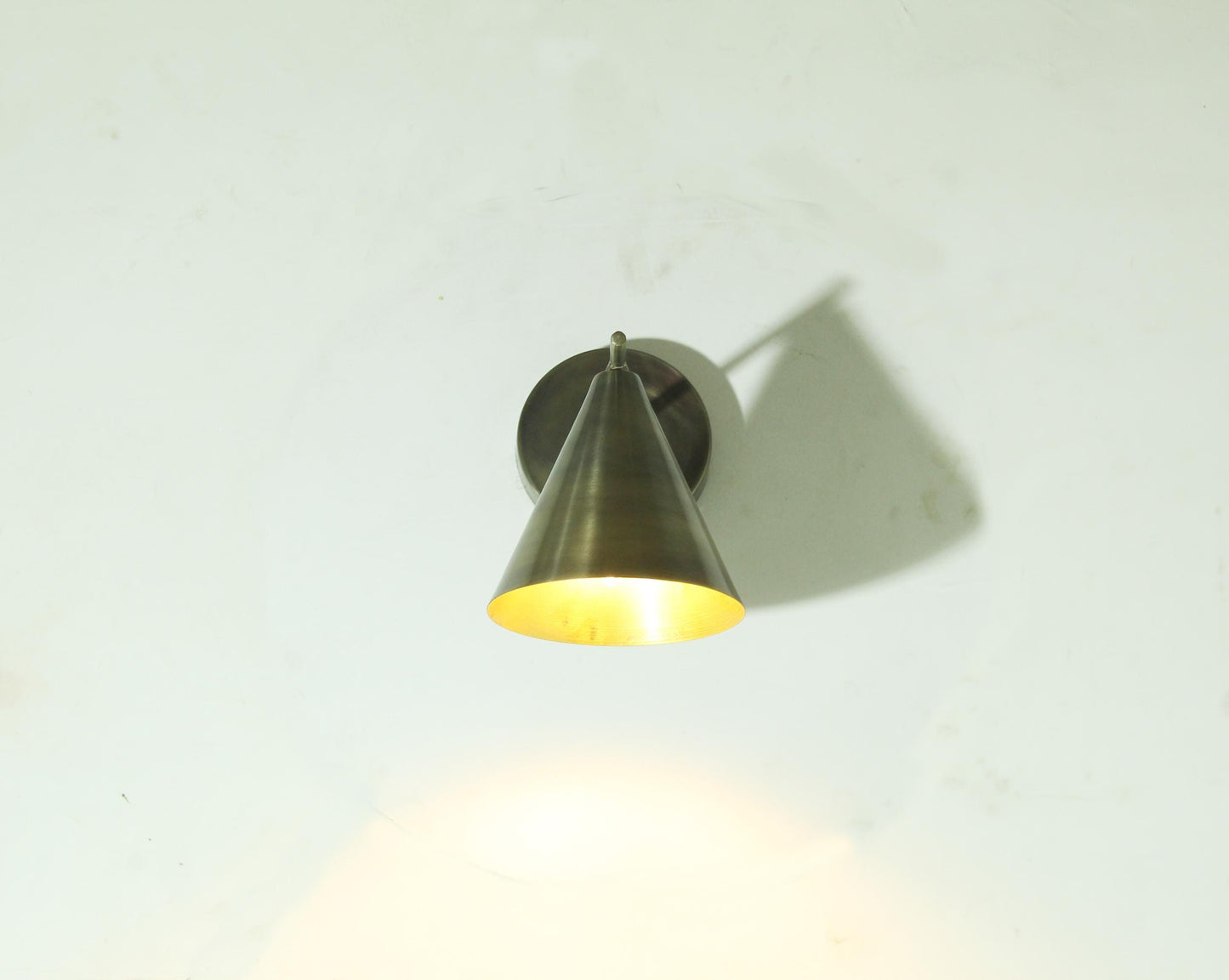Handmade Italian Brass Wall Sconce: Mid-Century Modern Light