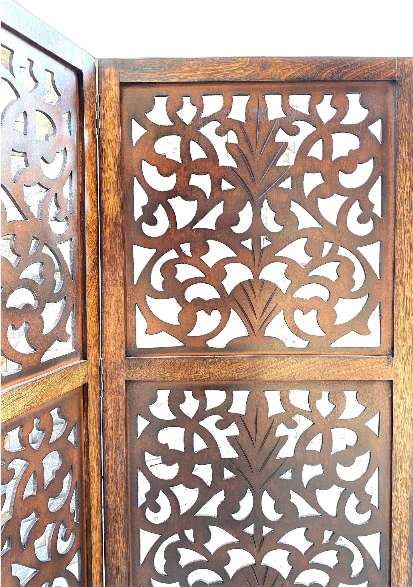 7 Feet tall flower Style Wooden Folding Divider, Partition, Handmade Self standing screen