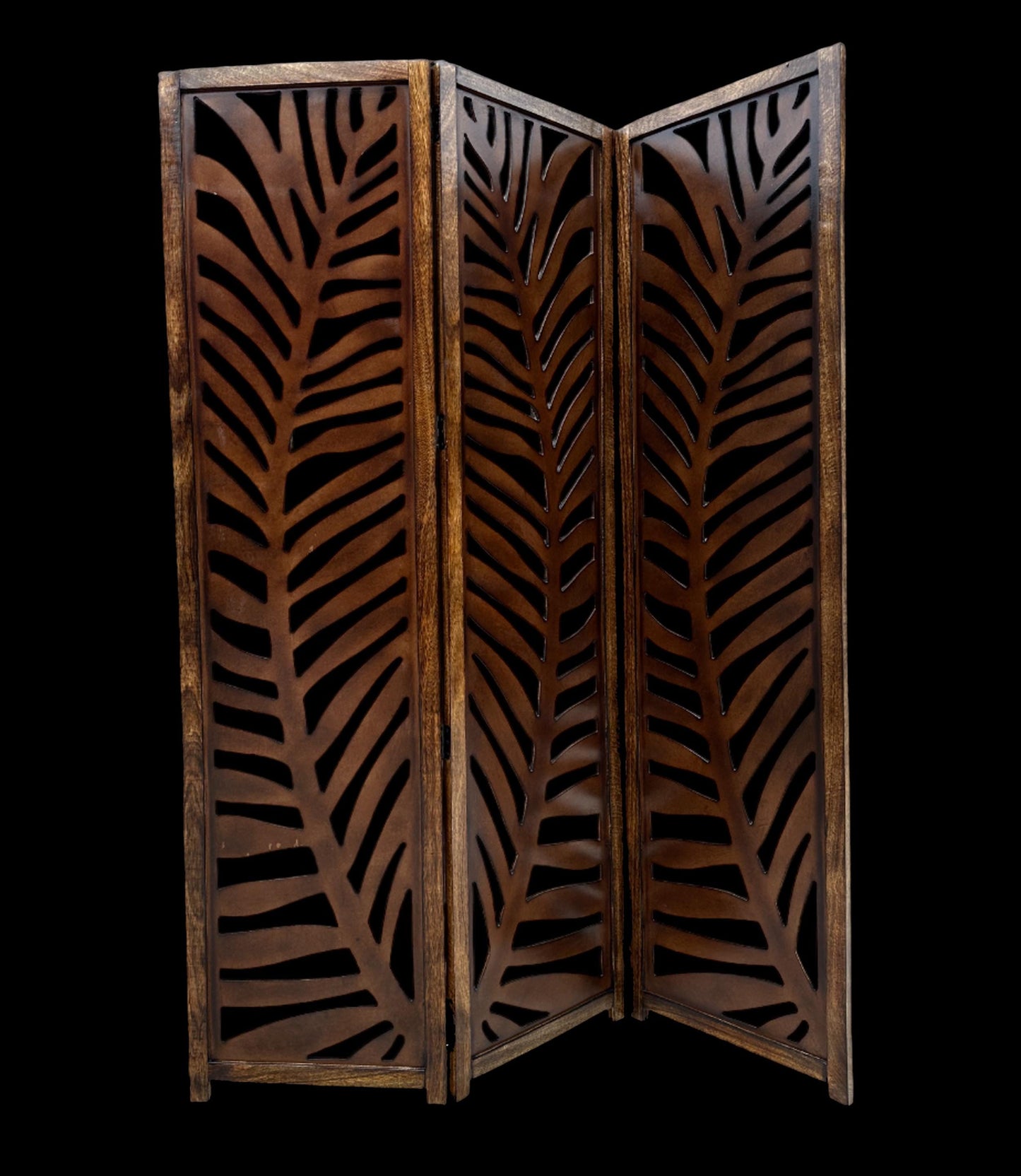 Mid century Big Leaf Design Wooden Folding Divider, Partition, Handmade Self standing separator