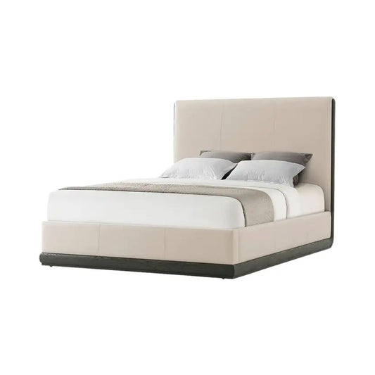 Handmade Leather Upholstered King Bed: Modern Bohemian Bed Frame