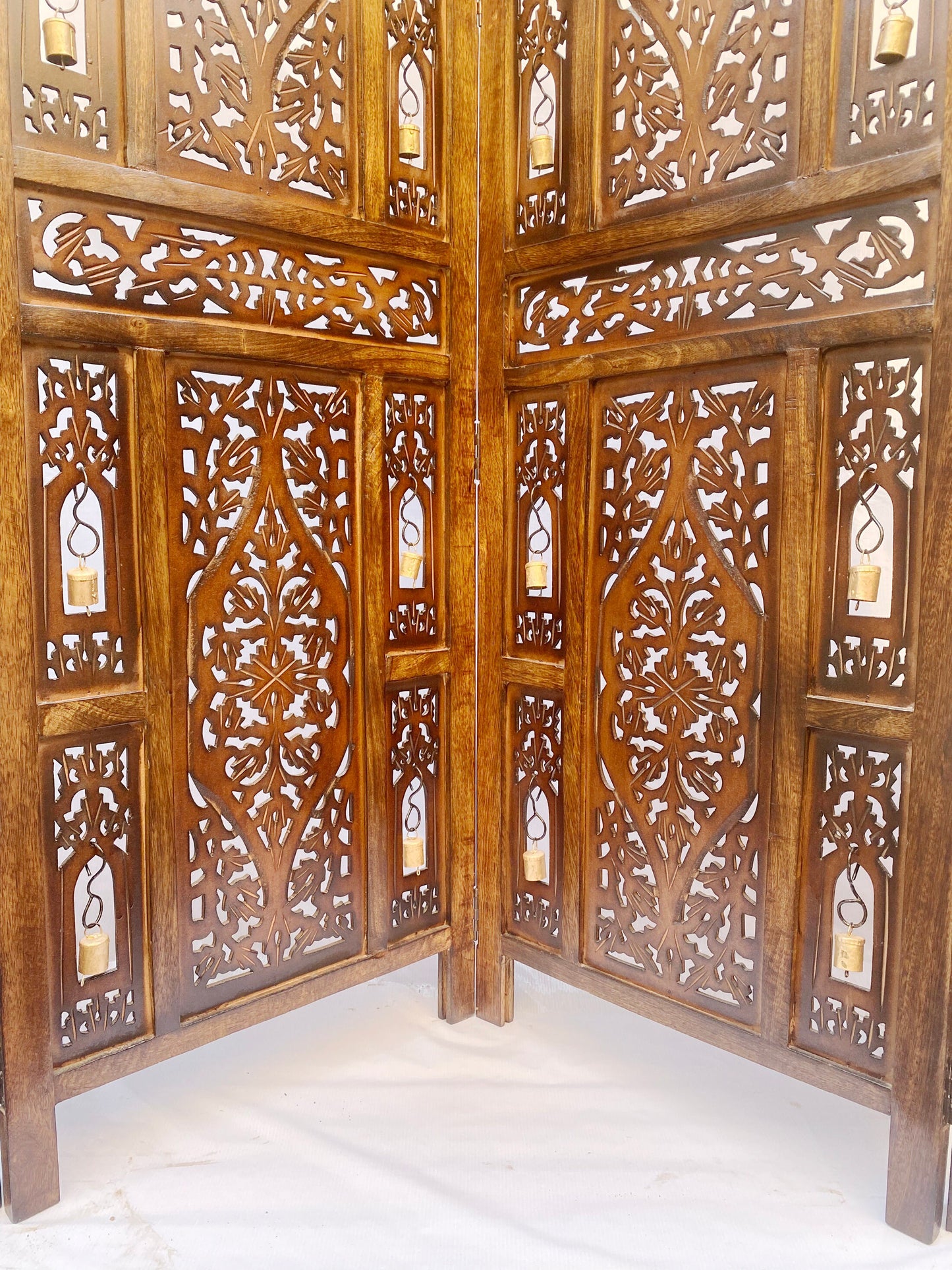 Mid century Bell Design Wooden Folding Divider, Partition, Handmade Self standing separator